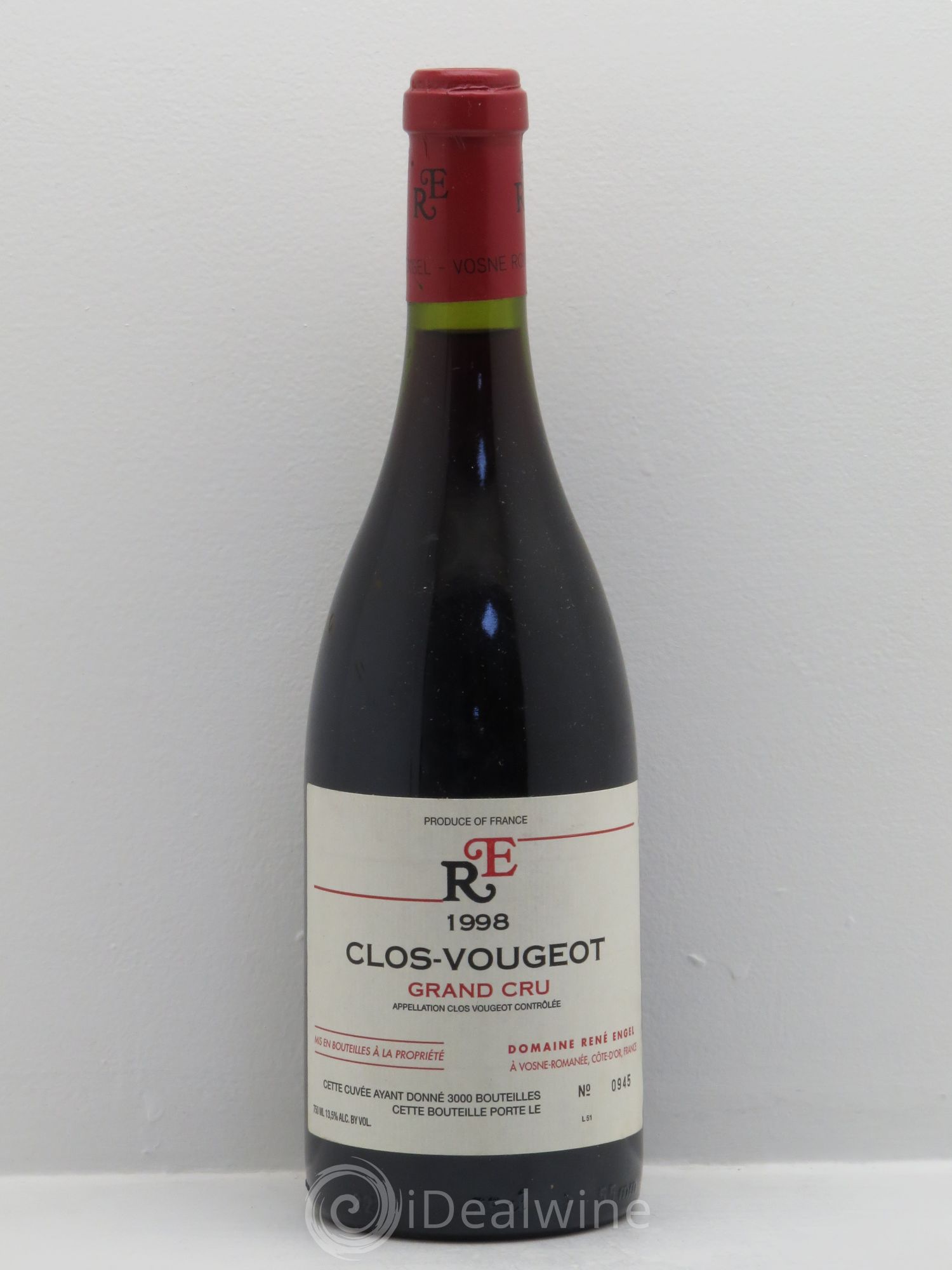 Clos de Vougeot Grand Cru Domaine René Engel - Domaine Eugénie 1998 - Lot de 1 bouteille - 0