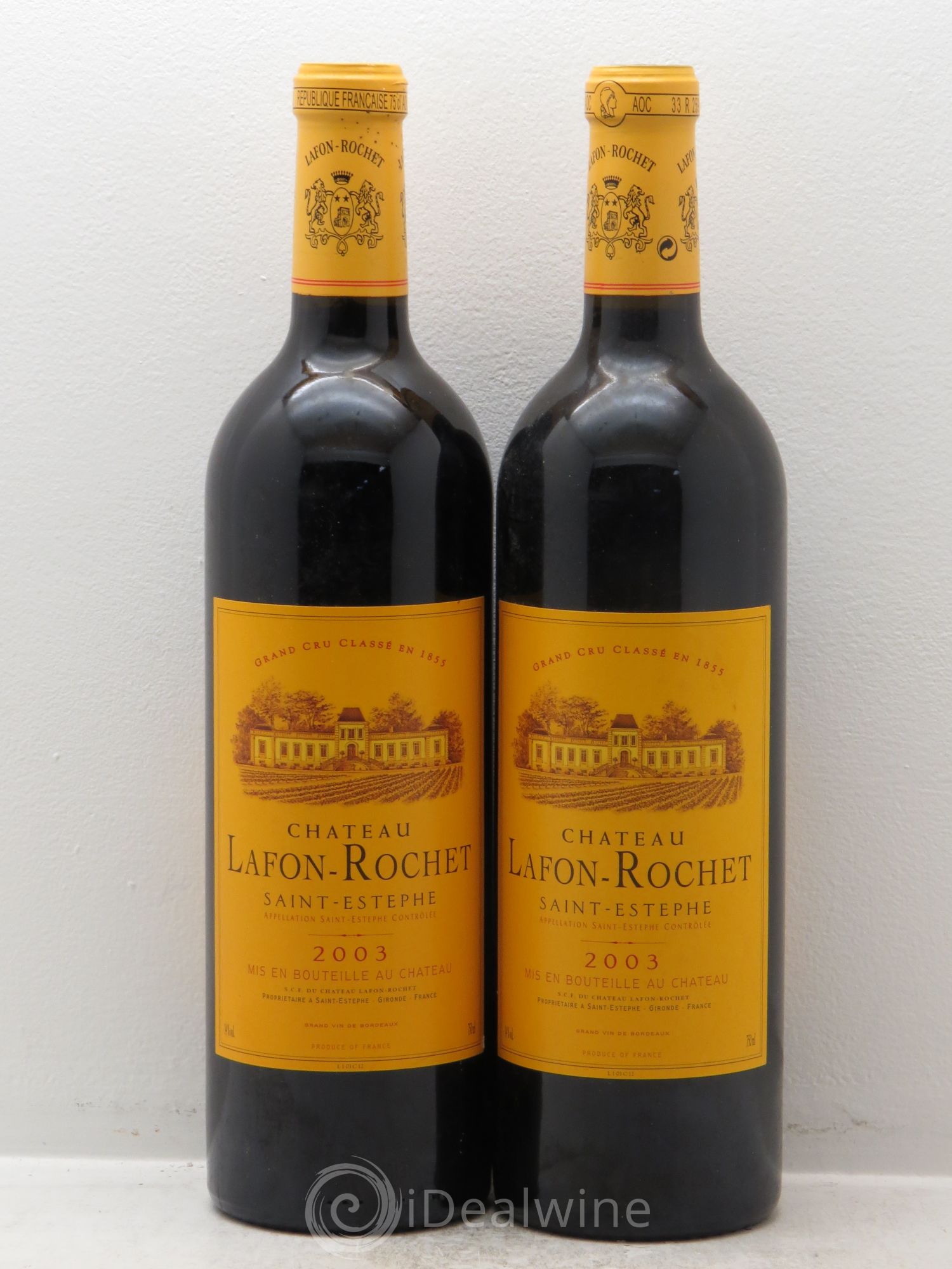 Château Lafon Rochet 4ème Grand Cru Classé 2003 - Lot de 2 bouteilles - 0