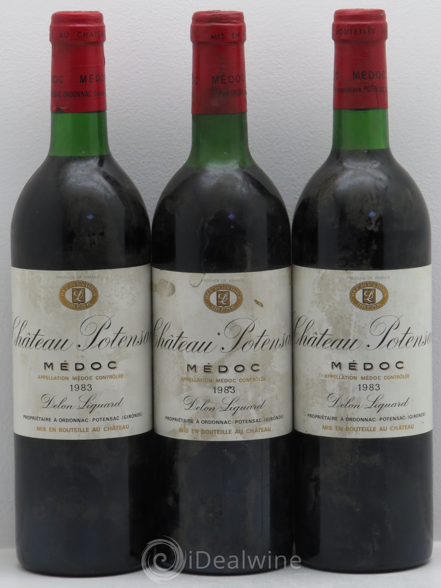 Château Potensac 1983 - Lot de 3 bouteilles - 0
