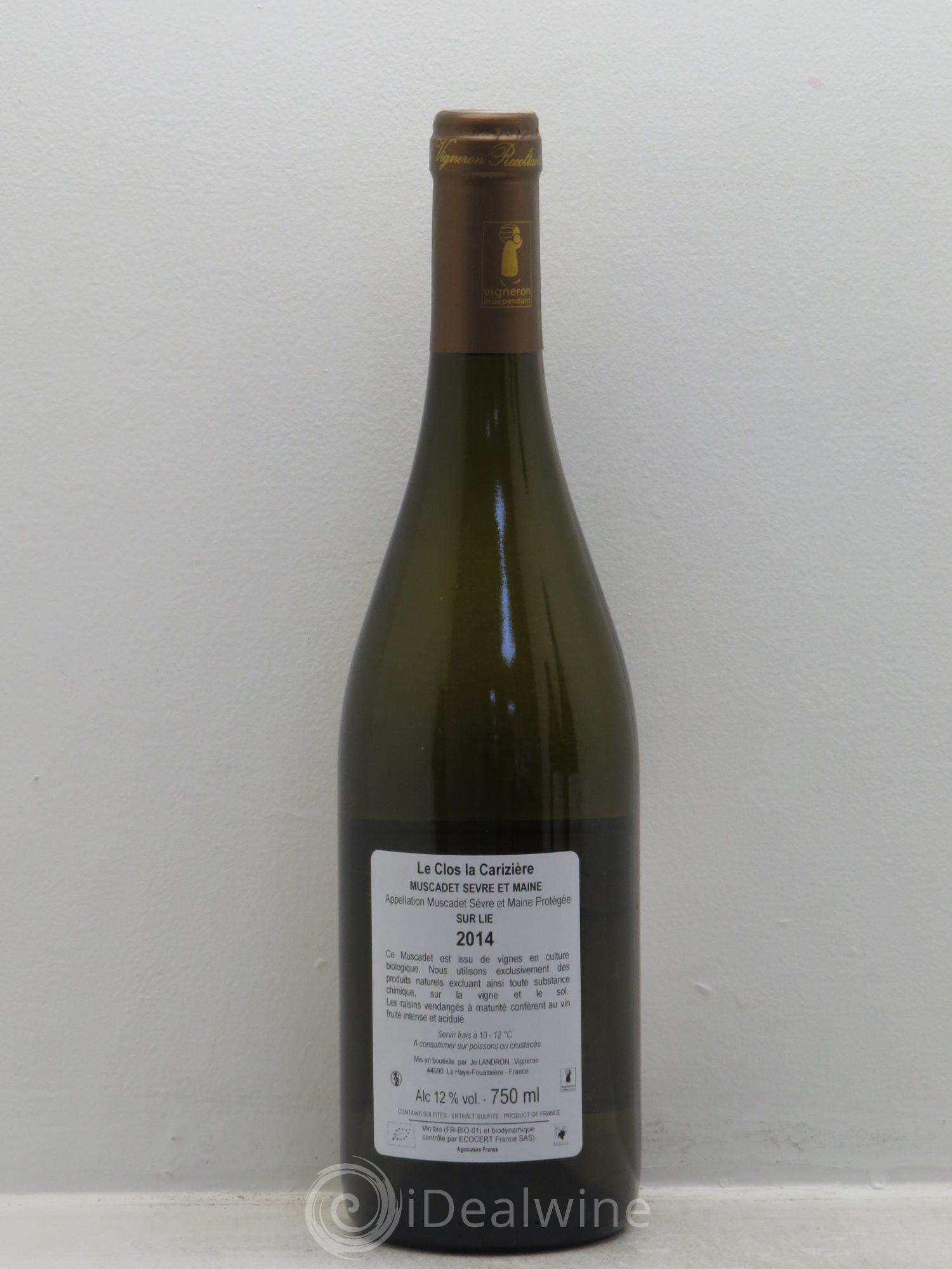 Muscadet-Sèvre-et-Maine Le Clos La Carizière Jo Landron 2014 - Lot de 1 bouteille - 1