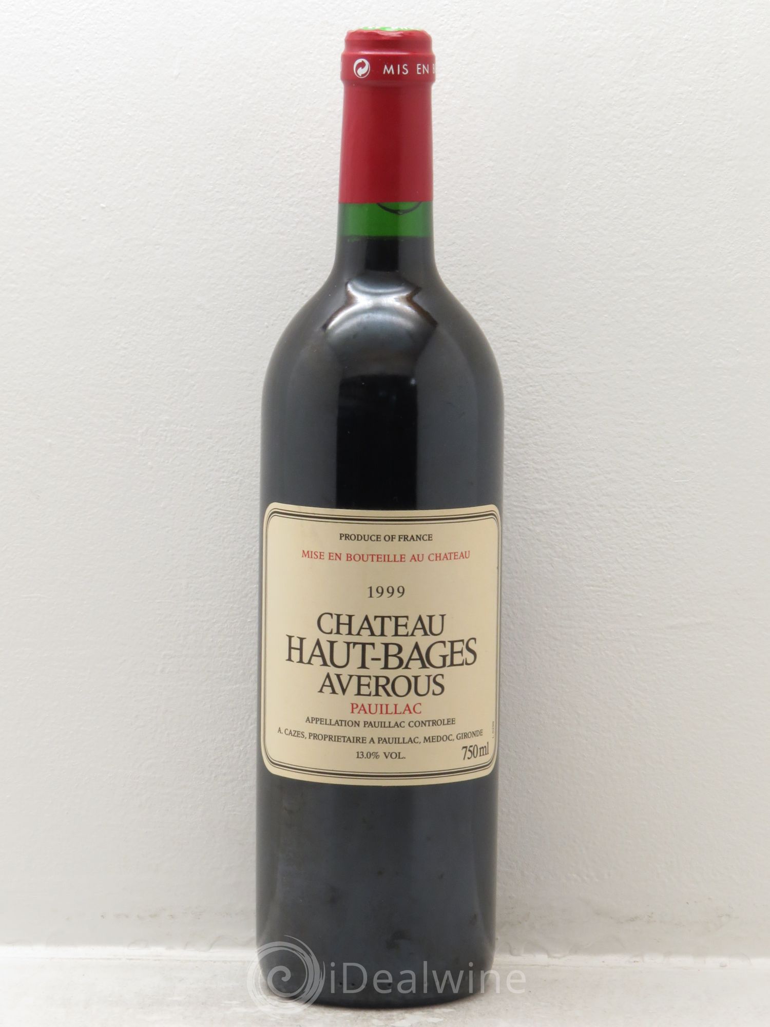 Château Haut Bages Averous Cru Bourgeois 1999 - Lot de 1 bouteille - 0