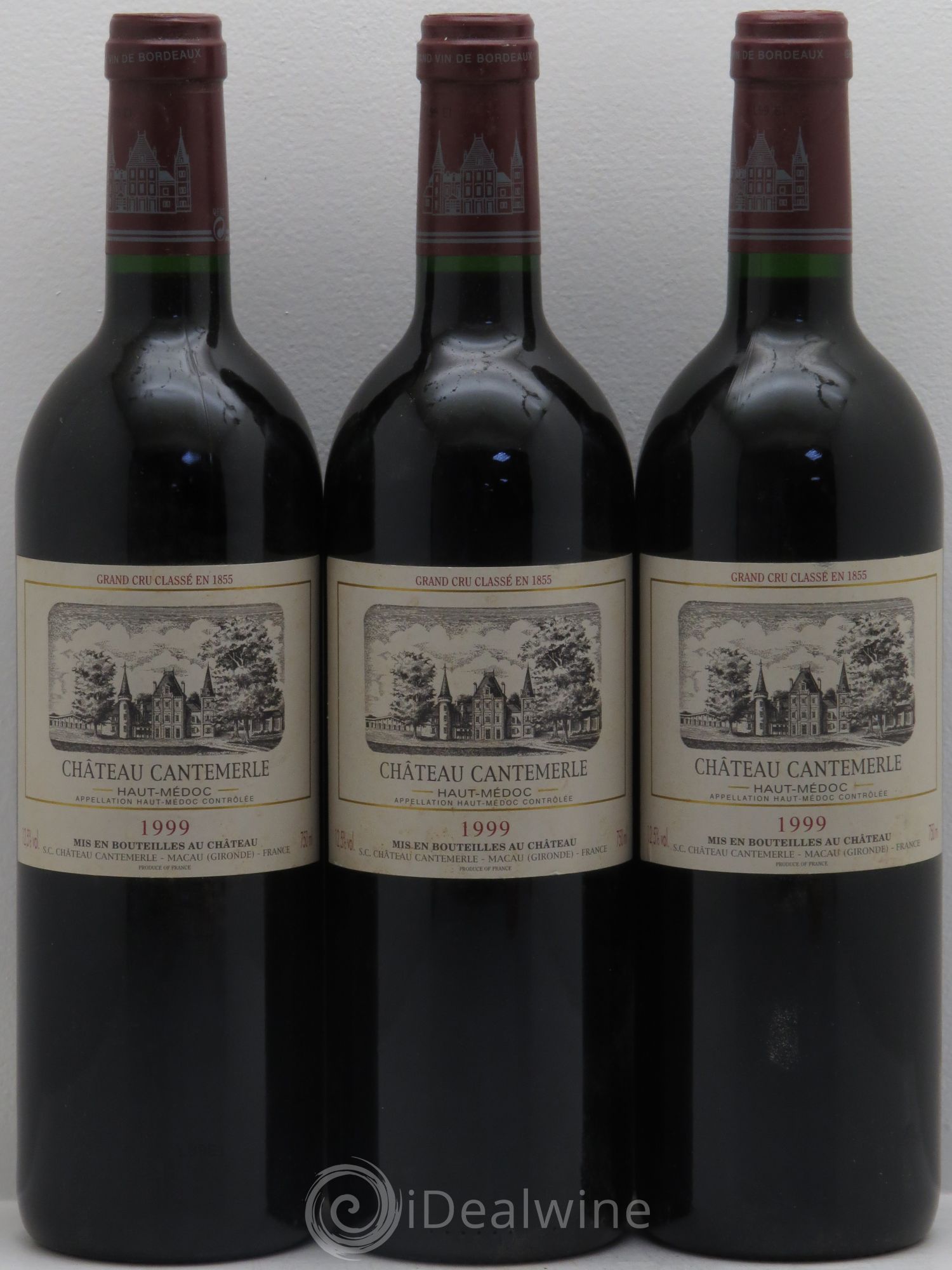 Château Cantemerle 5ème Grand Cru Classé 1999 - Lot de 3 bouteilles - 0