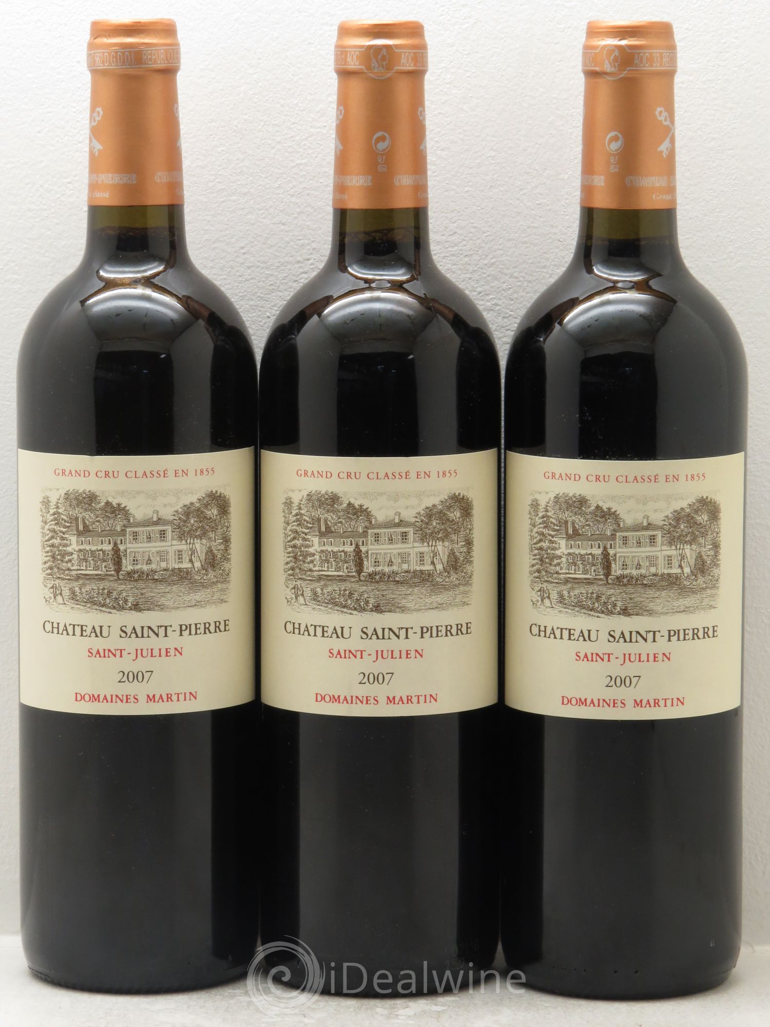 Château Saint-Pierre 4ème Grand Cru Classé 2007 - Lot de 3 bouteilles - 0
