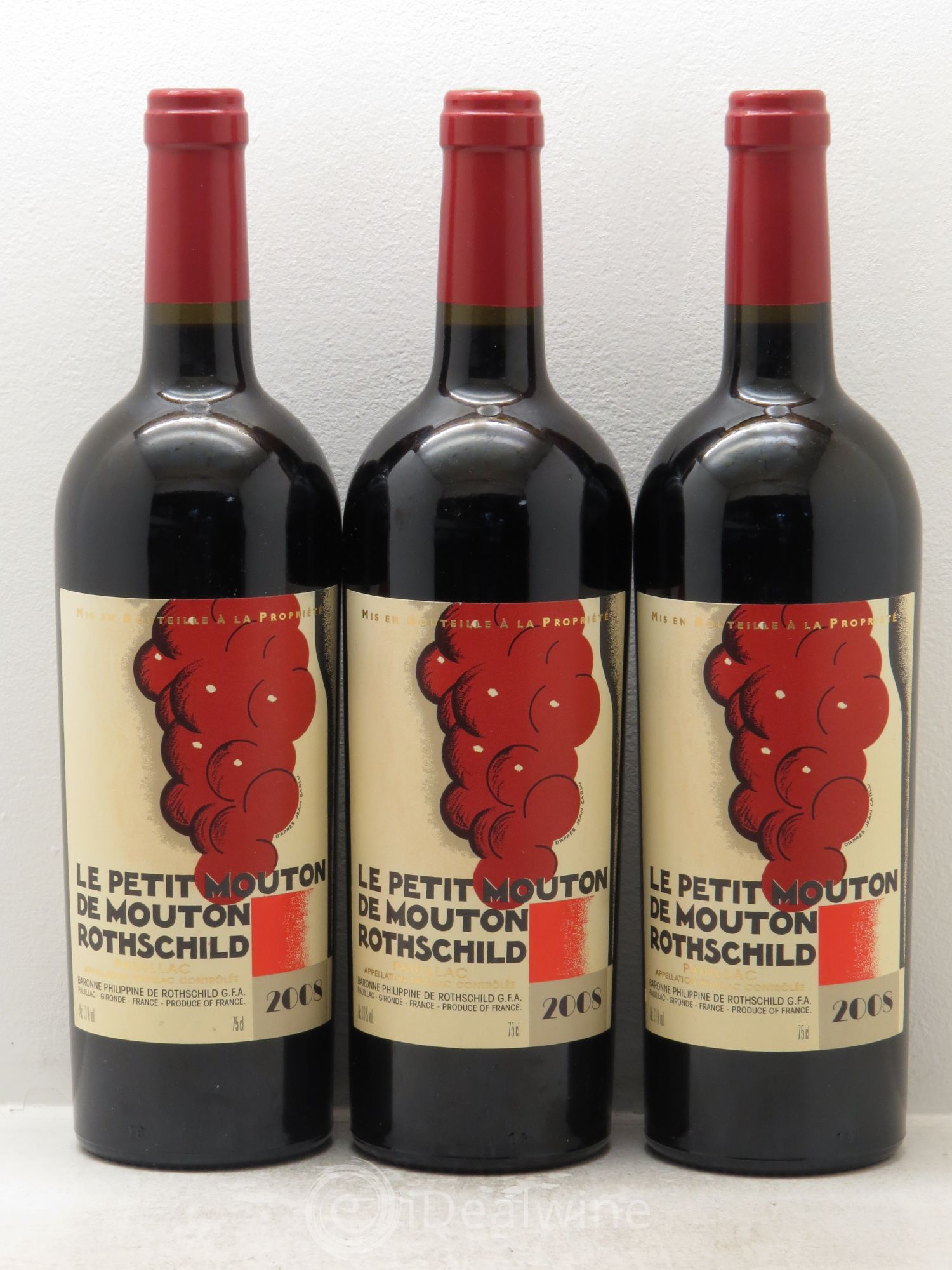 Petit Mouton Second Vin 2008 - Lot de 3 bouteilles - 0