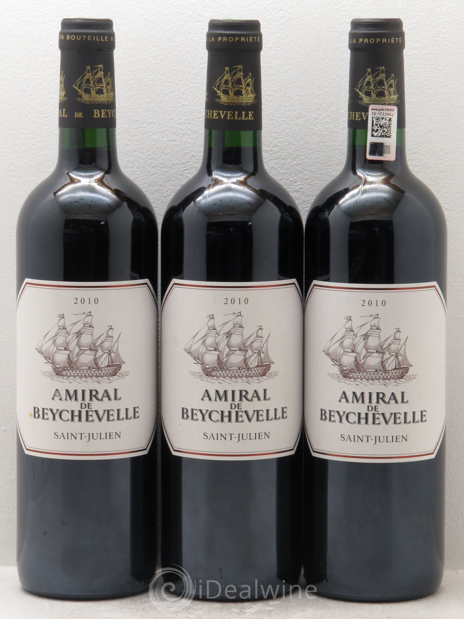 Amiral de Beychevelle Second Vin 2010 - Lot de 3 bouteilles - 0