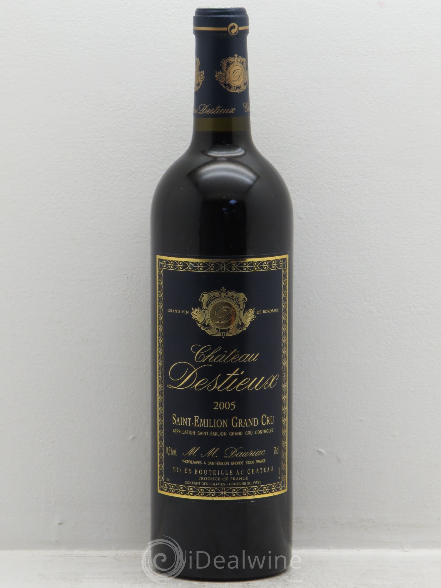 Château Destieux Grand Cru Classé 2005 - Lot de 1 bouteille - 0