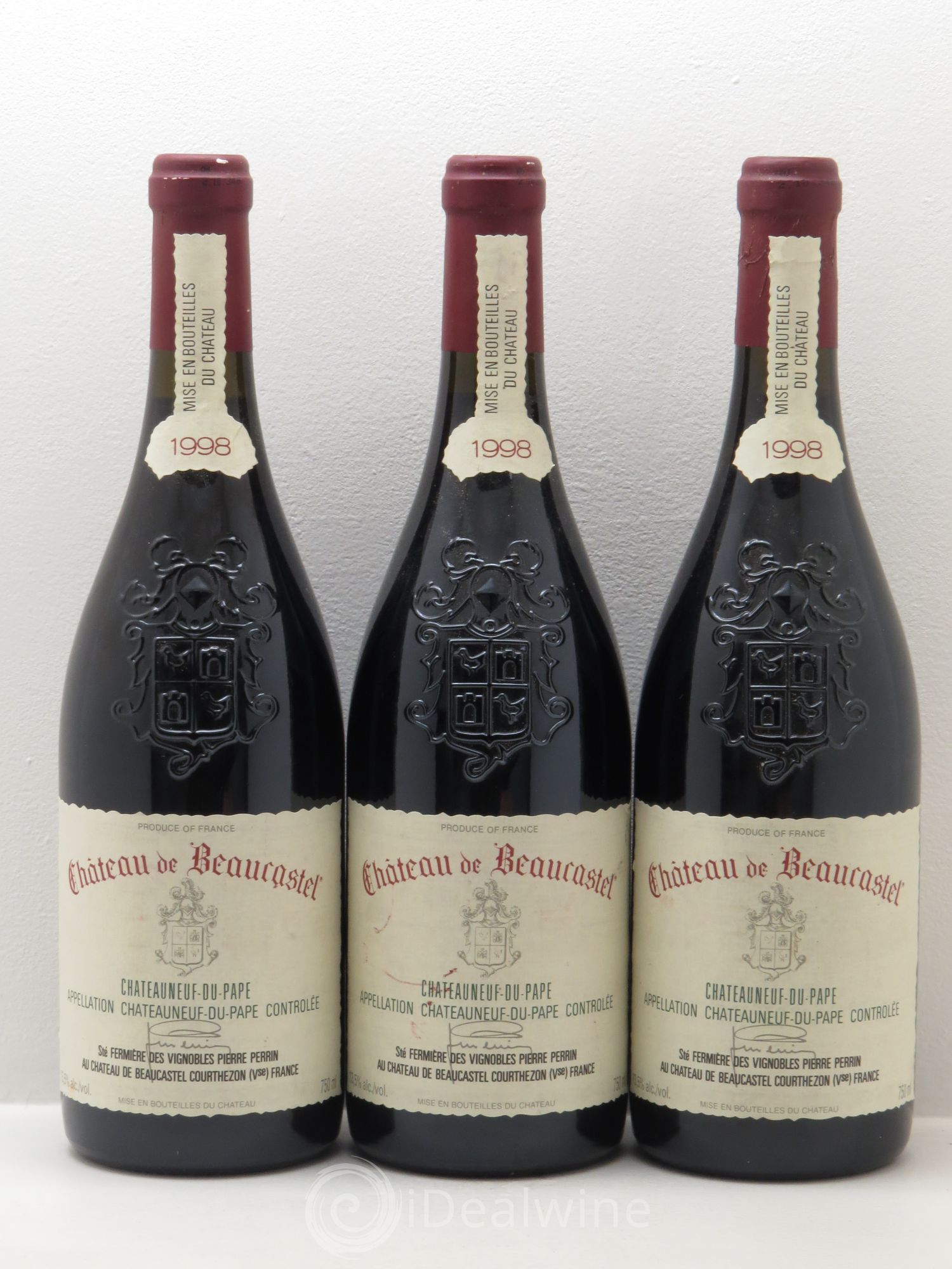 Châteauneuf-du-Pape Château de Beaucastel Famille Perrin 1998 - Lot de 3 bouteilles - 0