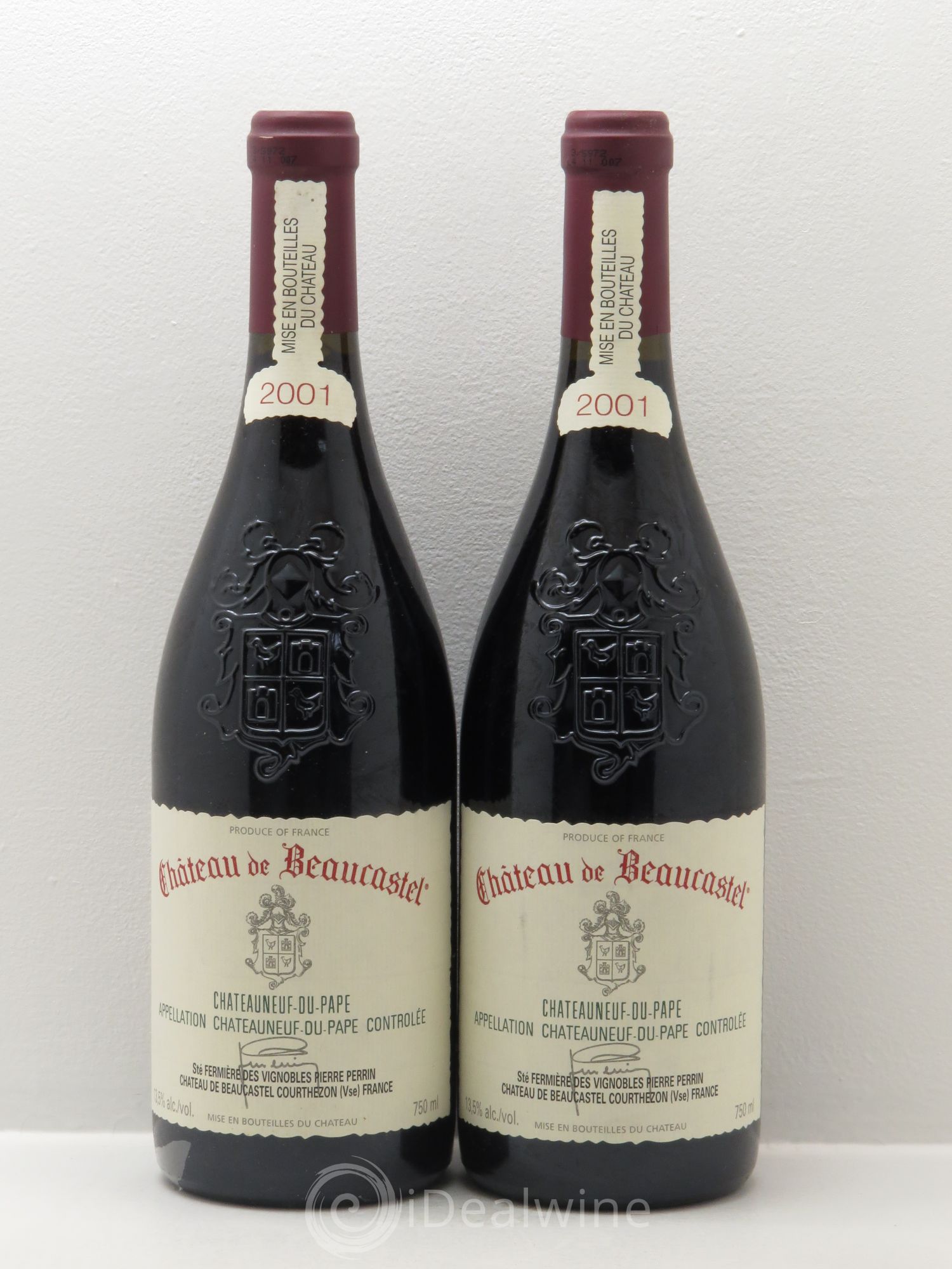 Châteauneuf-du-Pape Château de Beaucastel Famille Perrin 2001 - Lot de 2 bouteilles - 0