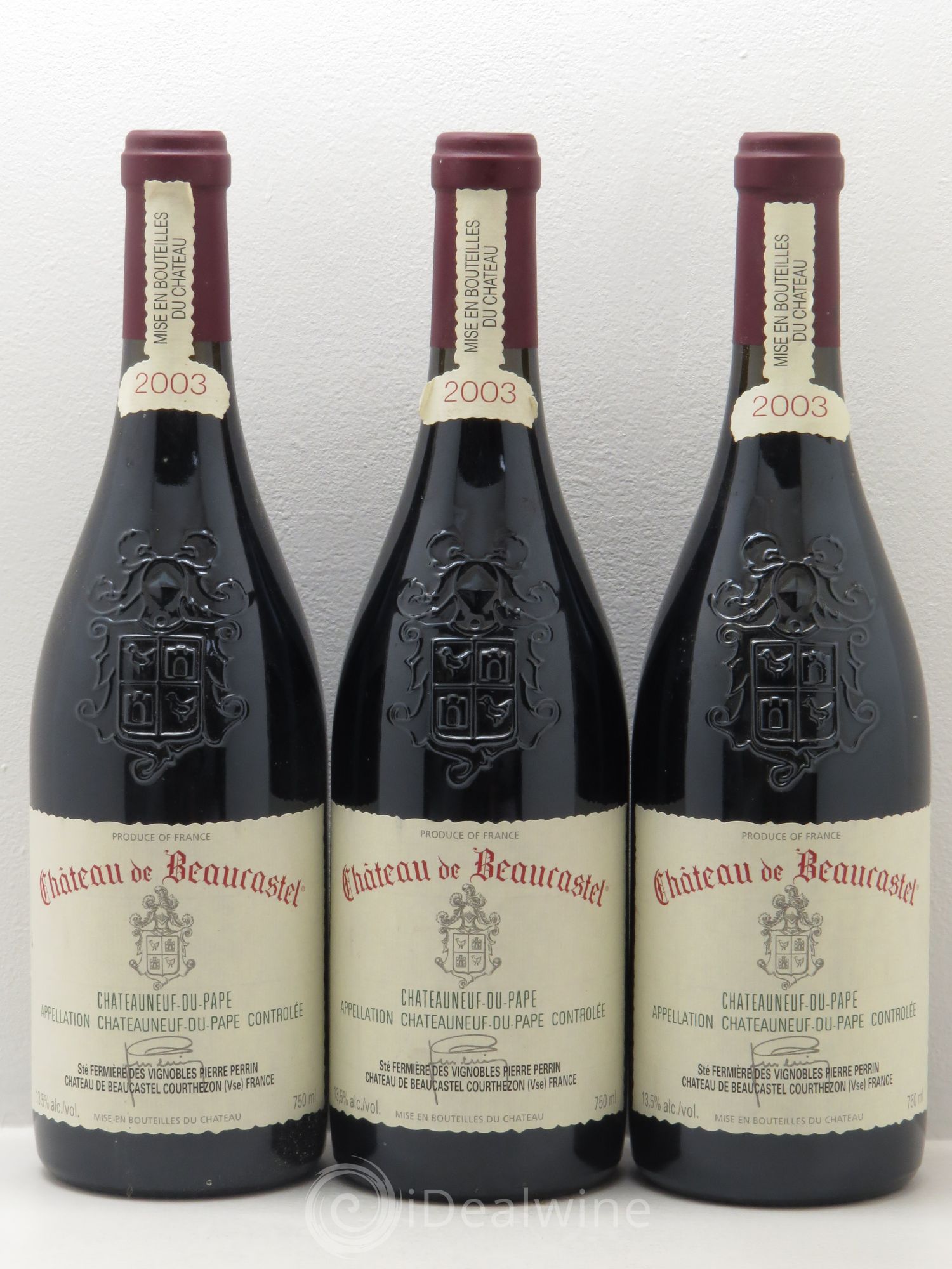 Châteauneuf-du-Pape Château de Beaucastel Famille Perrin 2003 - Lot de 3 bouteilles - 0