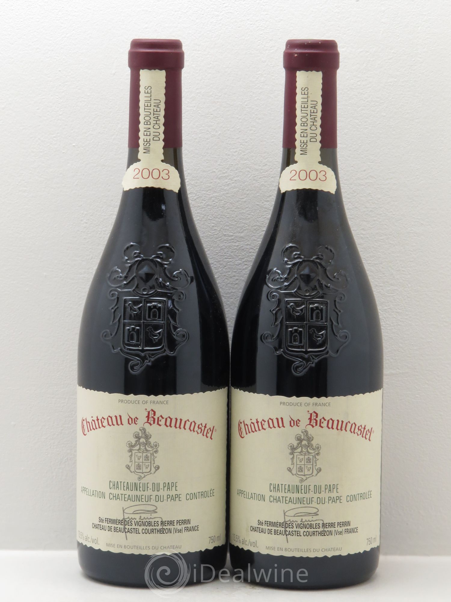 Châteauneuf-du-Pape Château de Beaucastel Famille Perrin 2003 - Lot de 2 bouteilles - 0