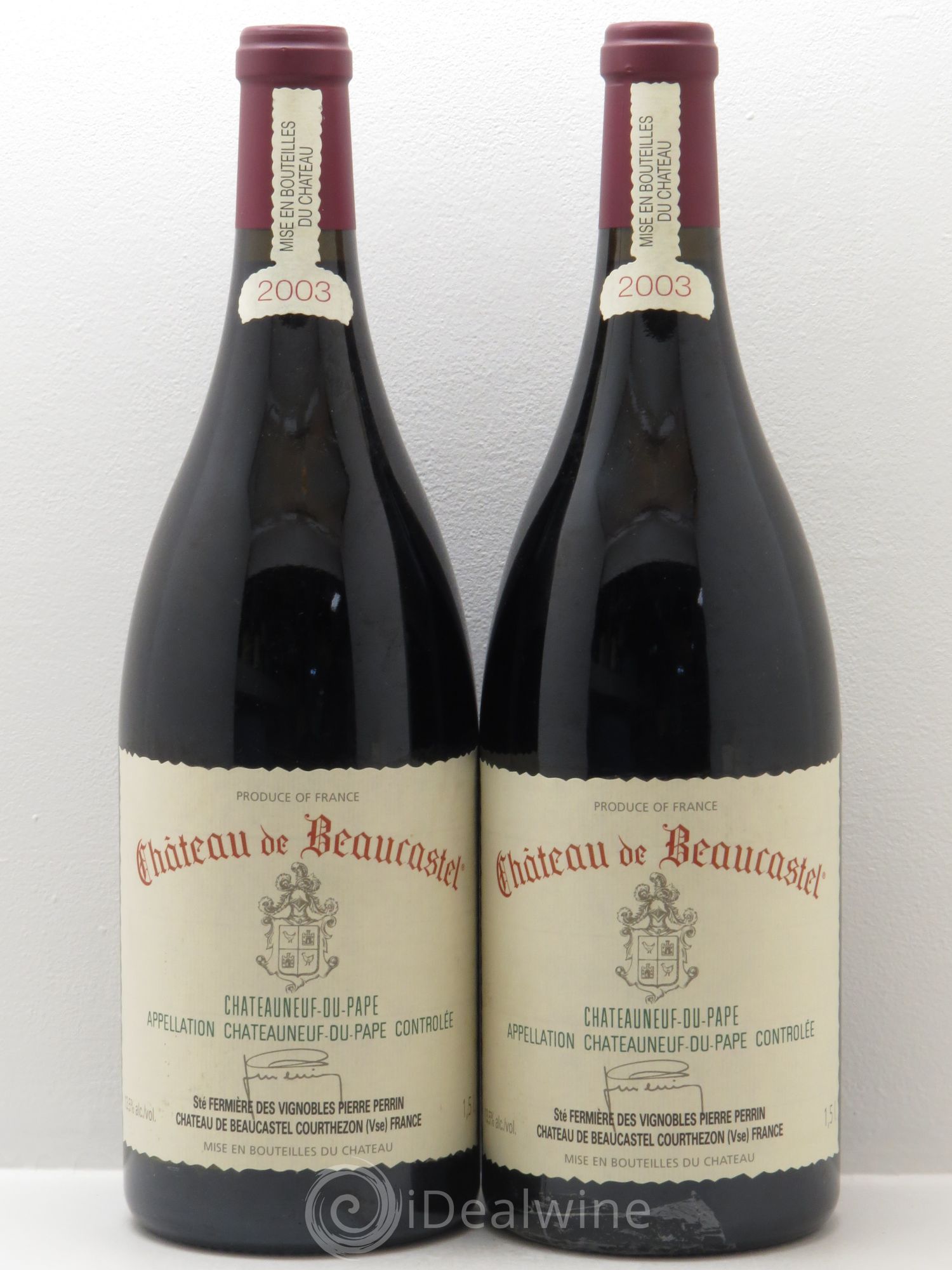Châteauneuf-du-Pape Château de Beaucastel Famille Perrin 2003 - Lot de 2 magnums - 0
