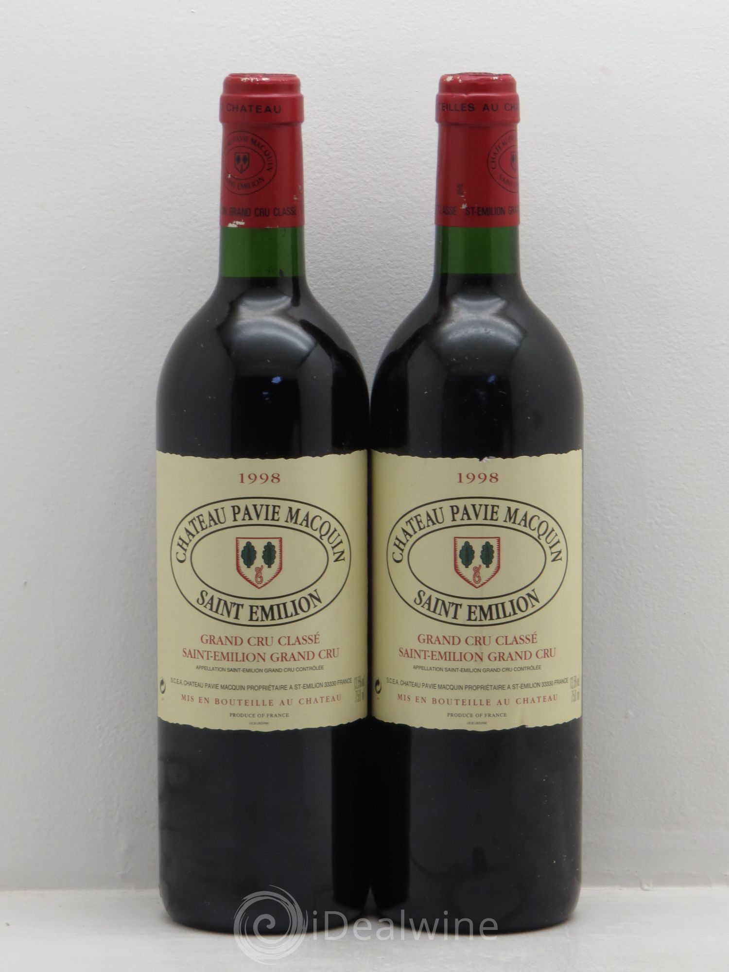 Château Pavie Macquin 1er Grand Cru Classé B 1998 - Lot de 2 bouteilles - 0