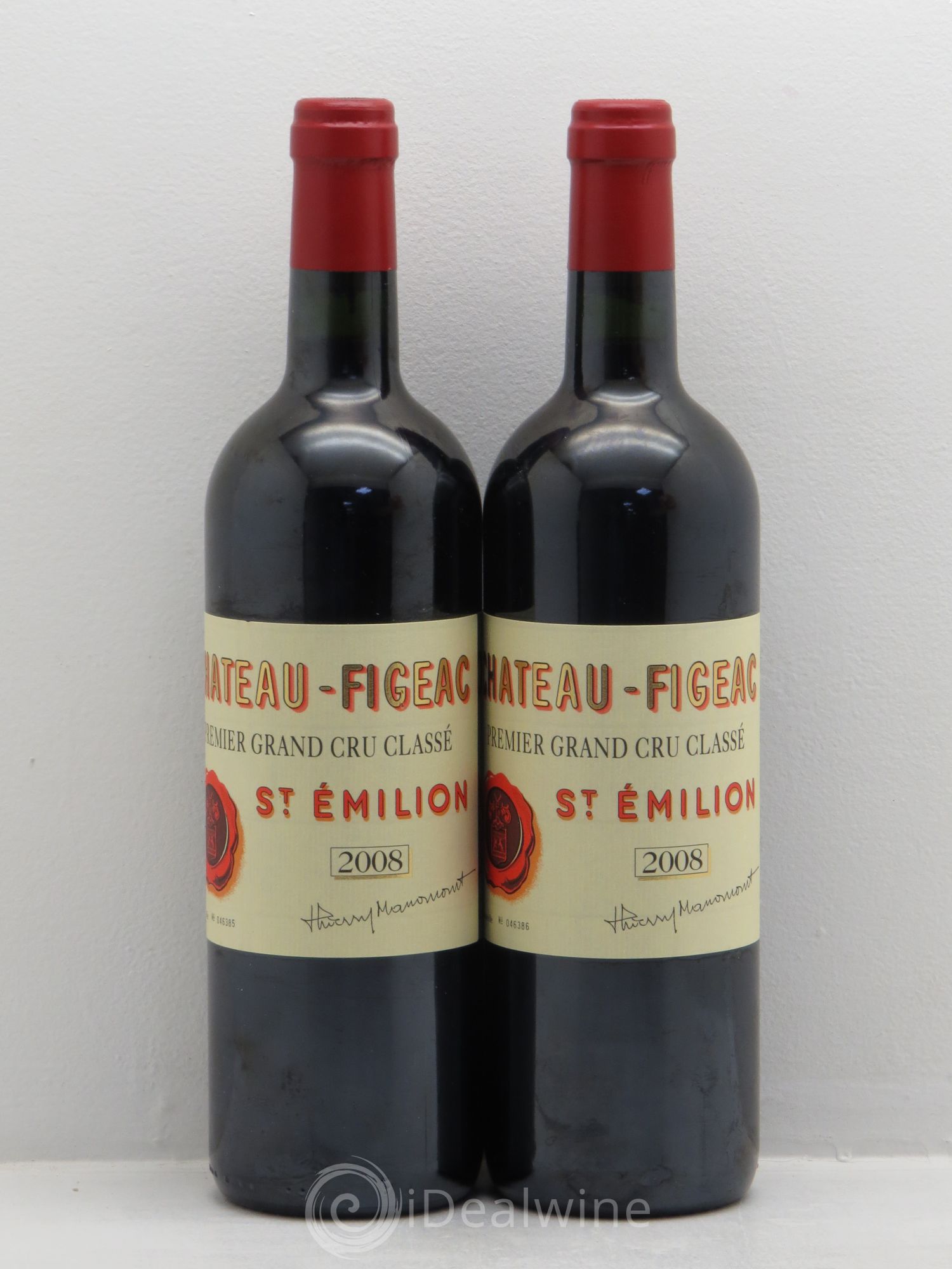 Château Figeac 1er Grand Cru Classé A 2008 - Lot de 2 bouteilles - 0