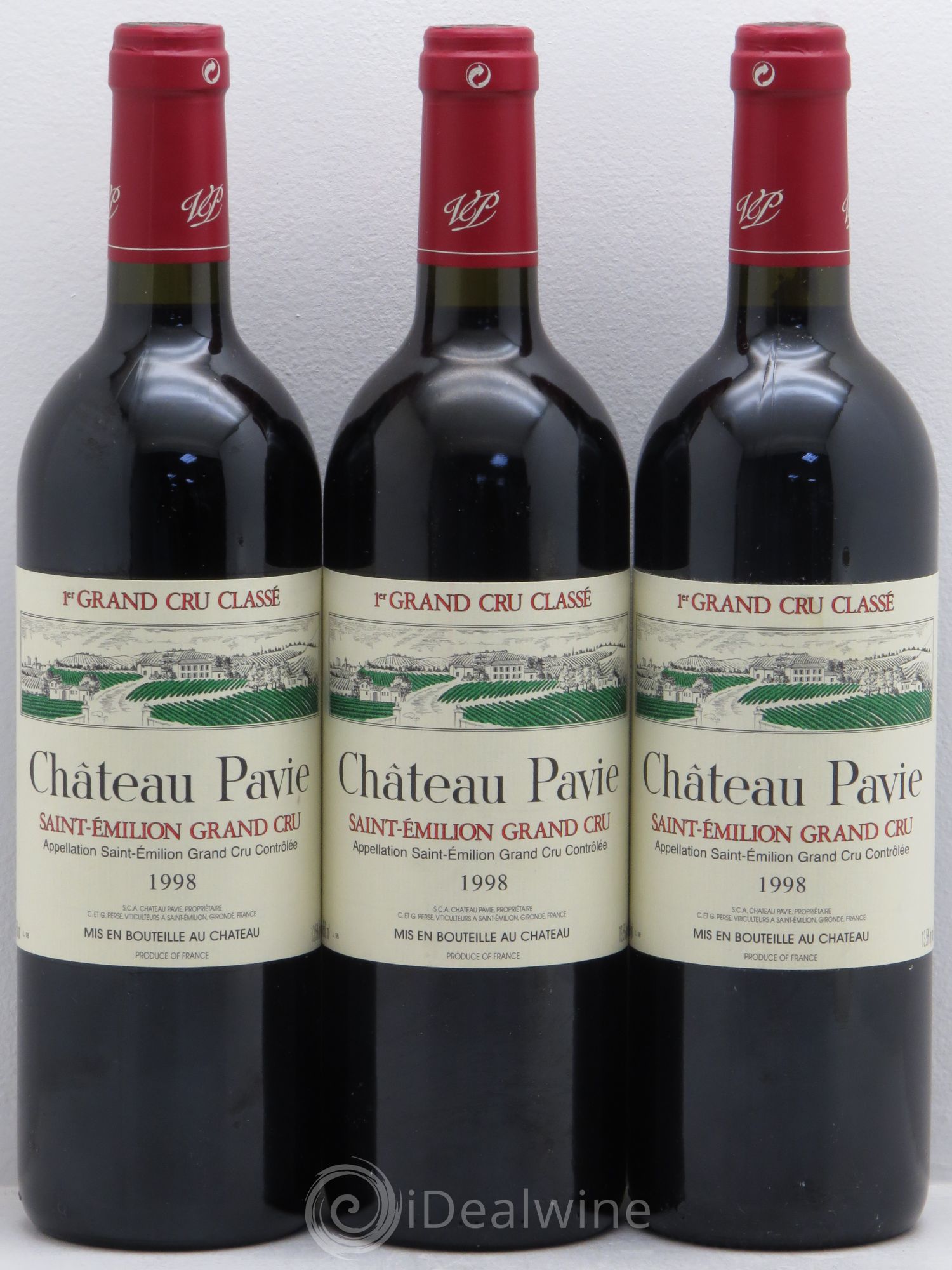 Château Pavie 1er Grand Cru Classé A 1998 - Lot de 3 bouteilles - 0