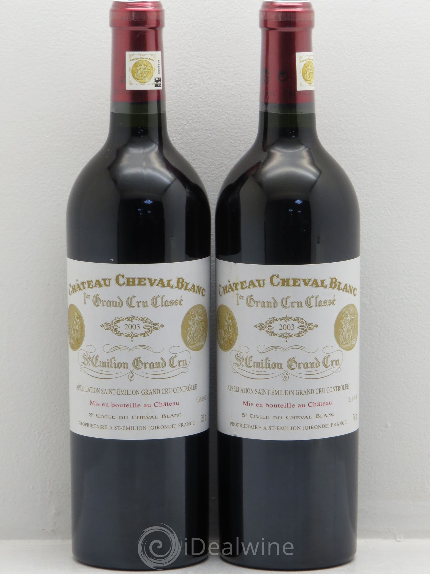 Château Cheval Blanc 1er Grand Cru Classé A 2003 - Lot de 2 bouteilles - 0