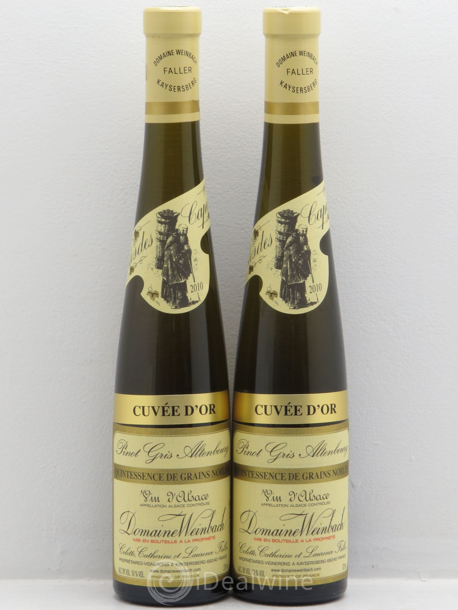 Alsace Pinot Gris (Tokay) Quintessence de Grains Nobles Clos des Capucins - Cuvée d'Or Weinbach (Domaine) 2010 - Posten von 2 Demi-Flaschen - 0