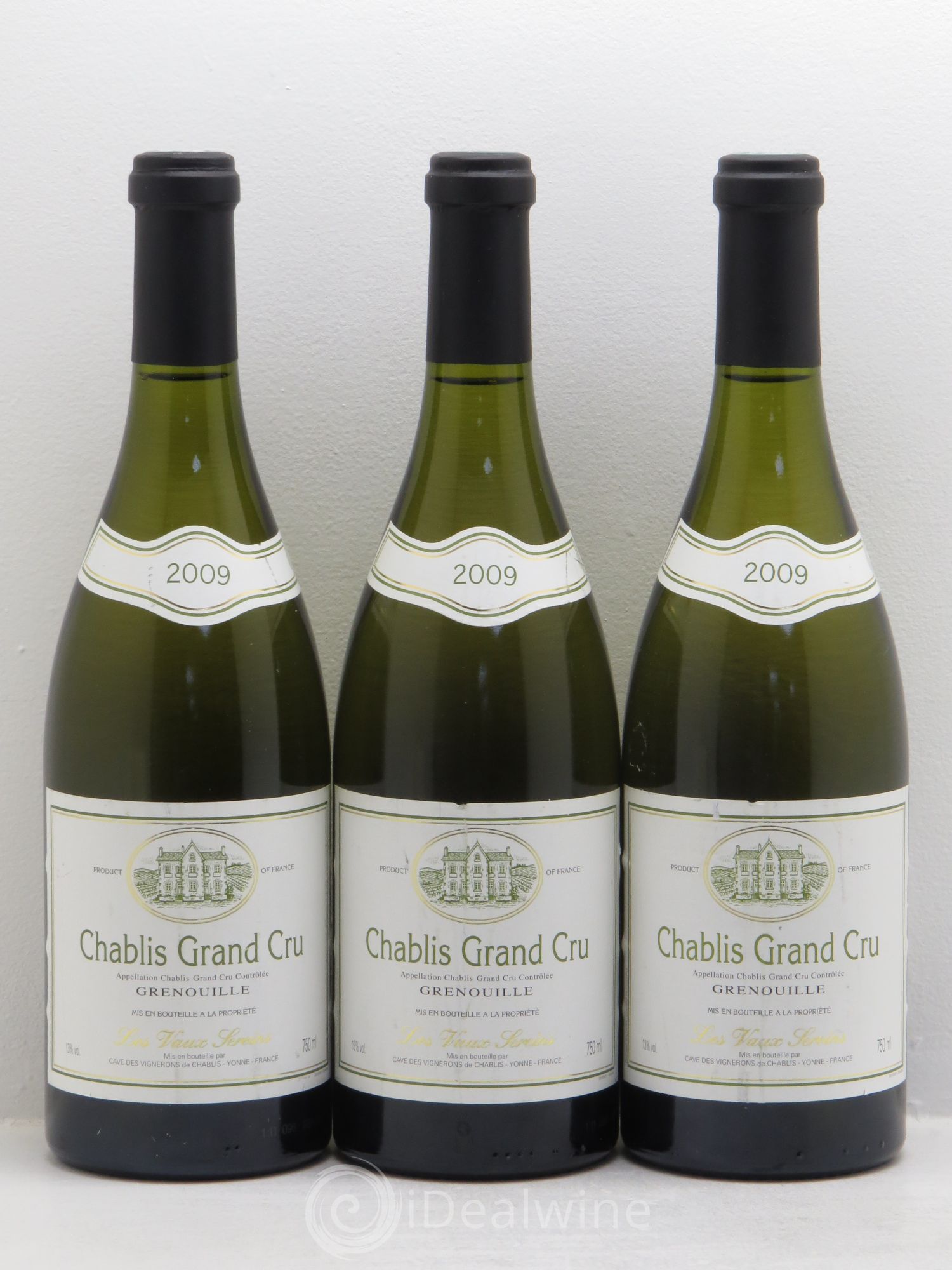 Chablis Grand Cru Cave Coopérative Les Vaux Sereins 2009 - Posten von 3 Flaschen - 0
