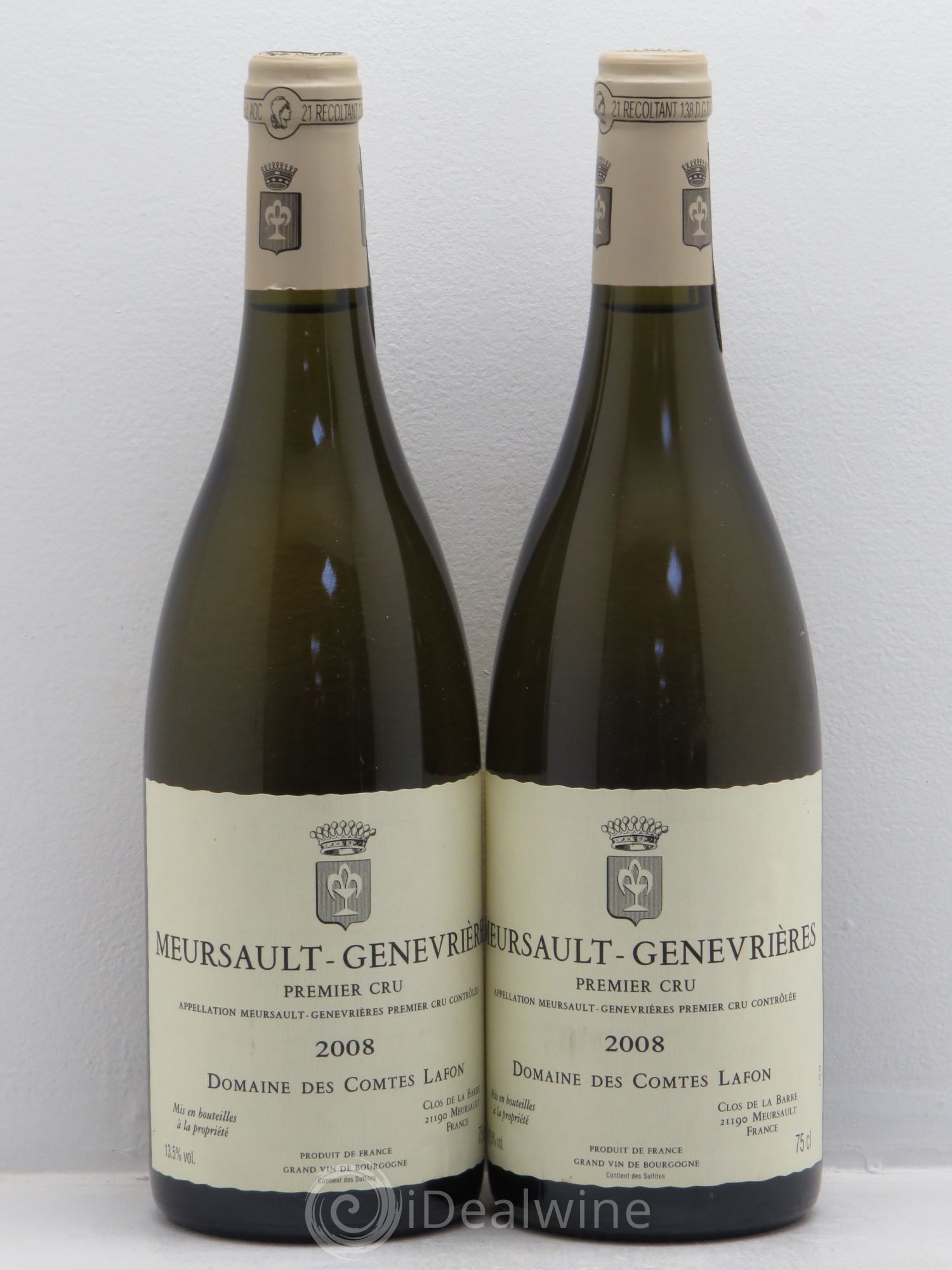 Meursault 1er Cru Genevrières Comtes Lafon (Domaine des) 2008 - Lot de 2 bouteilles - 0