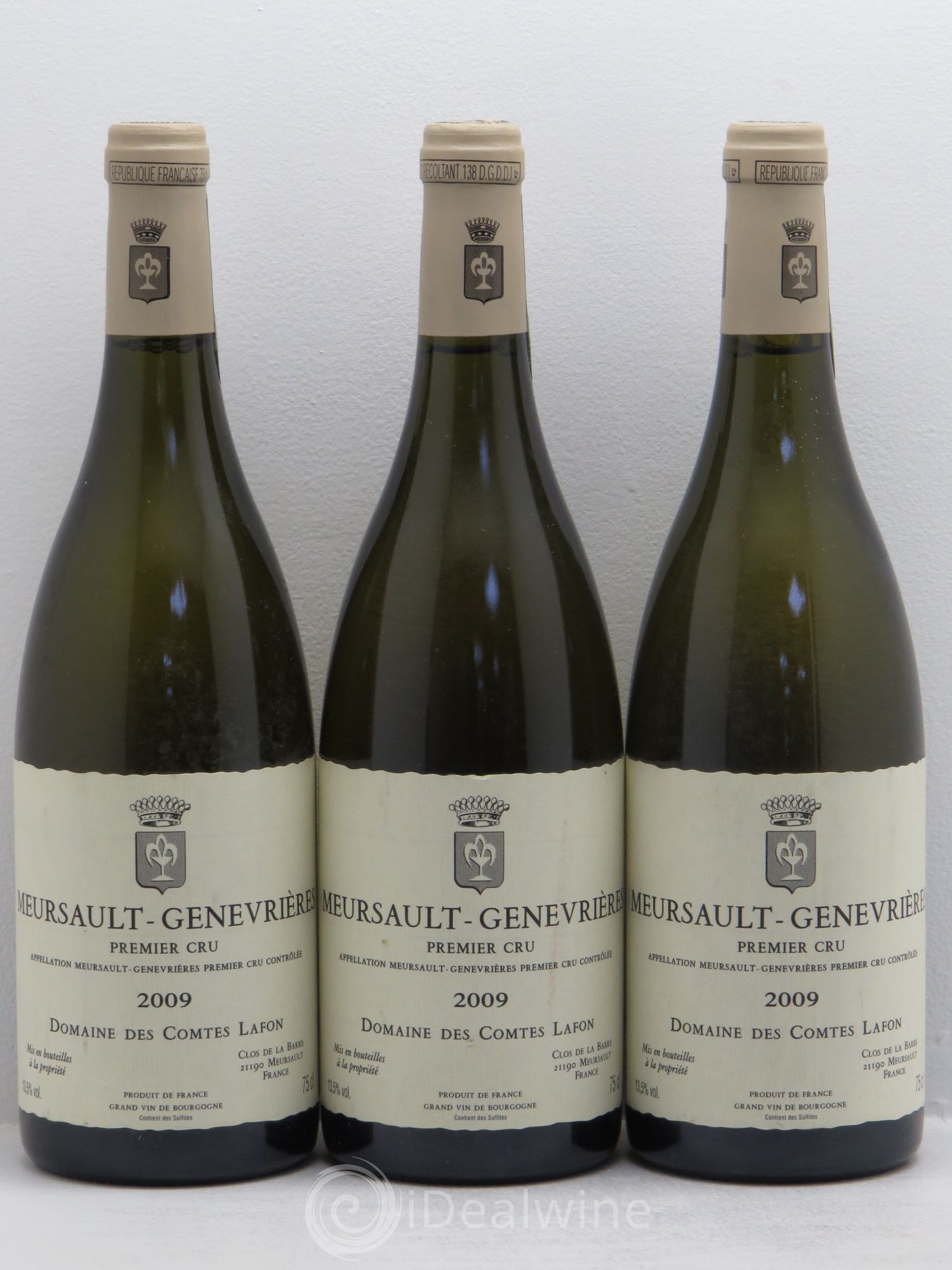 Meursault 1er Cru Genevrières Comtes Lafon (Domaine des) 2009 - Lot de 3 bouteilles - 0