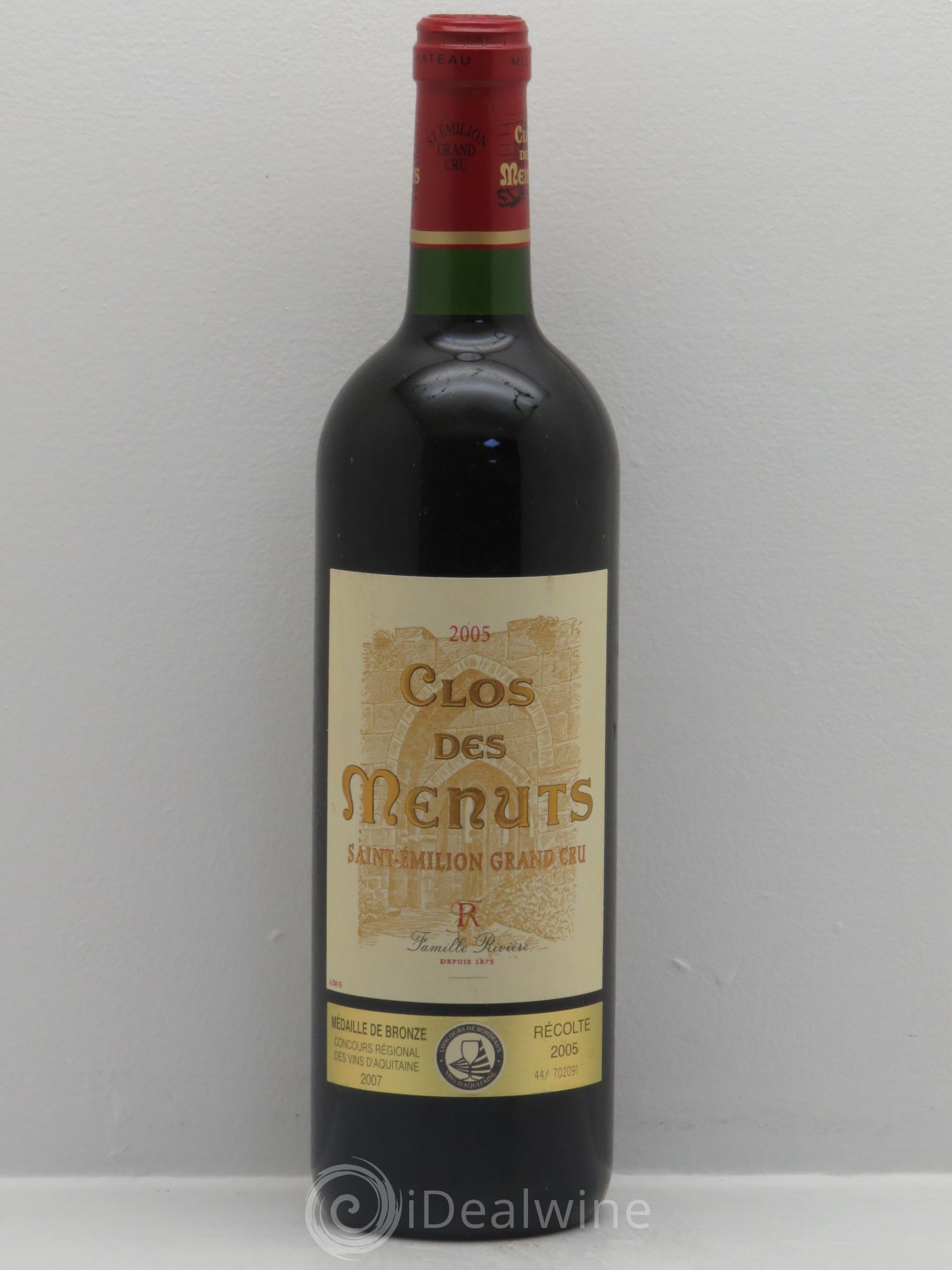 Saint-Émilion Clos des Menuts 2005 - Lot de 1 bouteille - 0