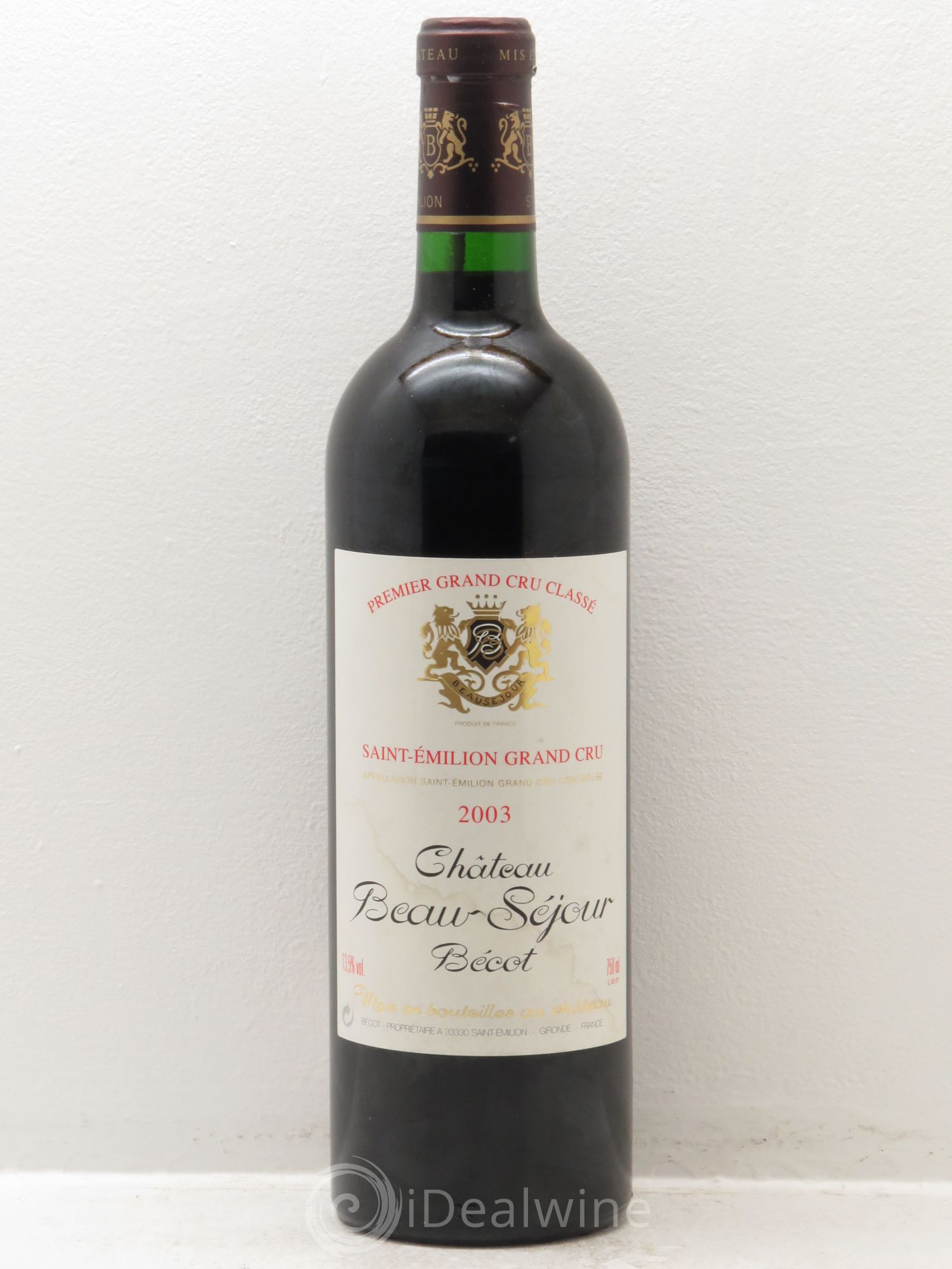 Château Beau-Séjour Bécot 1er Grand Cru Classé B 2003 - Lot de 1 bouteille - 0