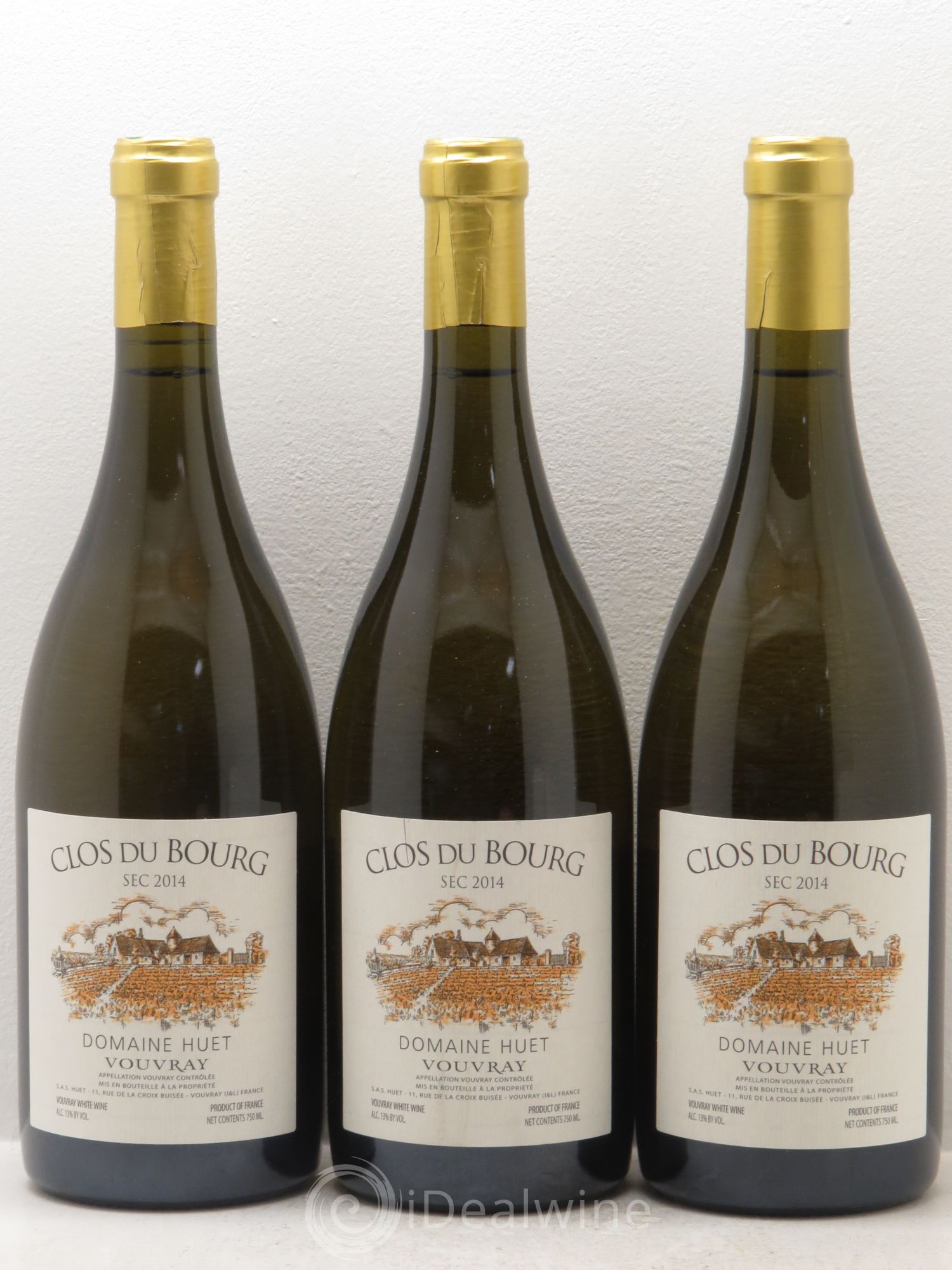 Vouvray Clos du Bourg Sec Domaine Huet 2014 - Lot de 3 bouteilles - 0
