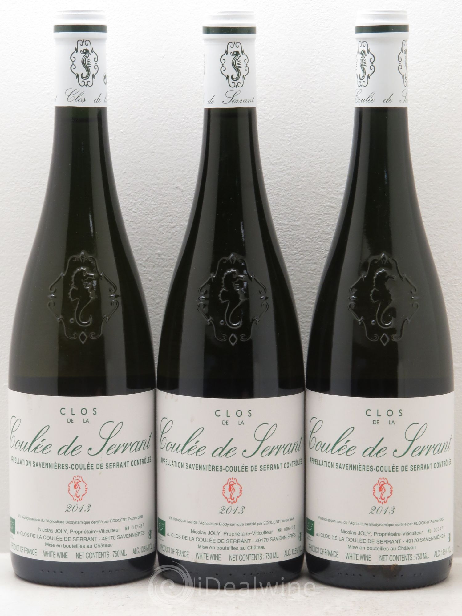 Savennières Clos de la Coulée de Serrant Vignobles de la Coulée de Serrant - Nicolas Joly 2013 - Lot de 3 bouteilles - 0