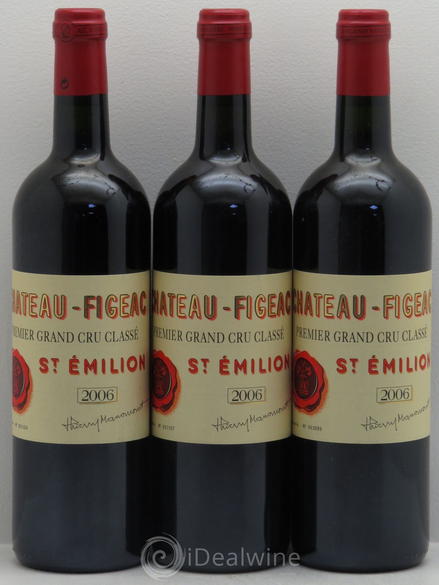 Château Figeac 1er Grand Cru Classé A 2006 - Lot de 3 bouteilles - 0
