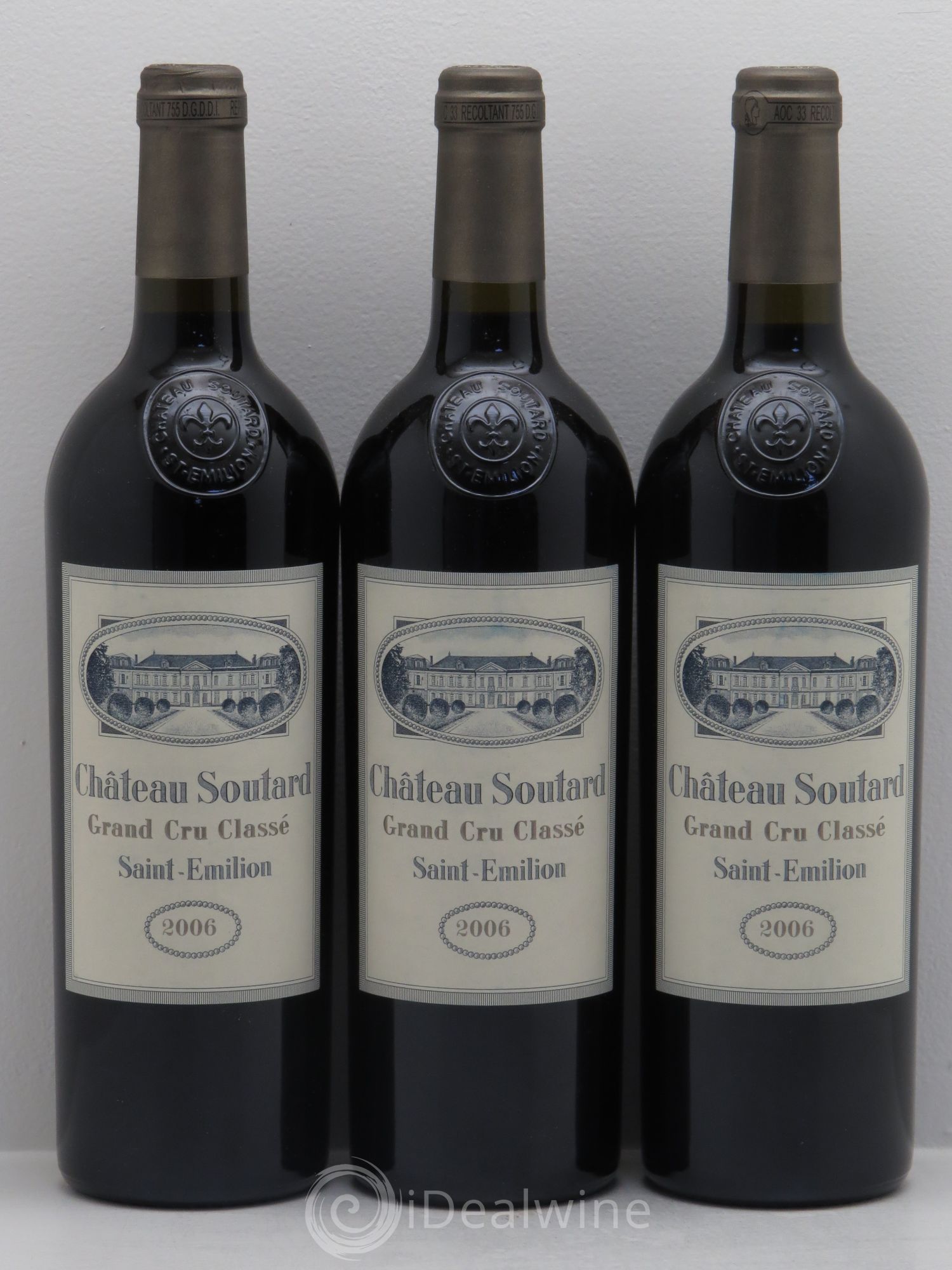 Château Soutard Grand Cru Classé 2006 - Lot de 3 bouteilles - 0