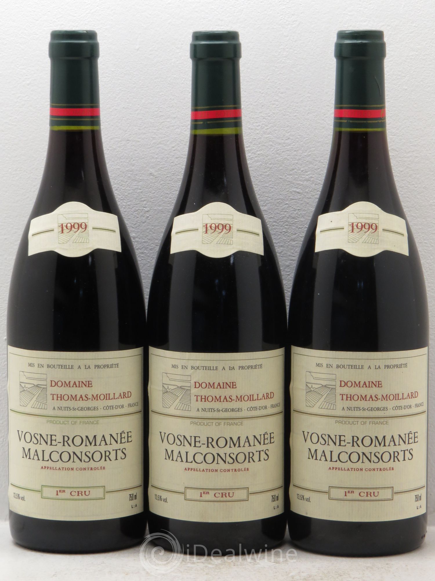 Vosne-Romanée 1er Cru Moillard Thomas 1999 - Lot de 3 bouteilles - 0
