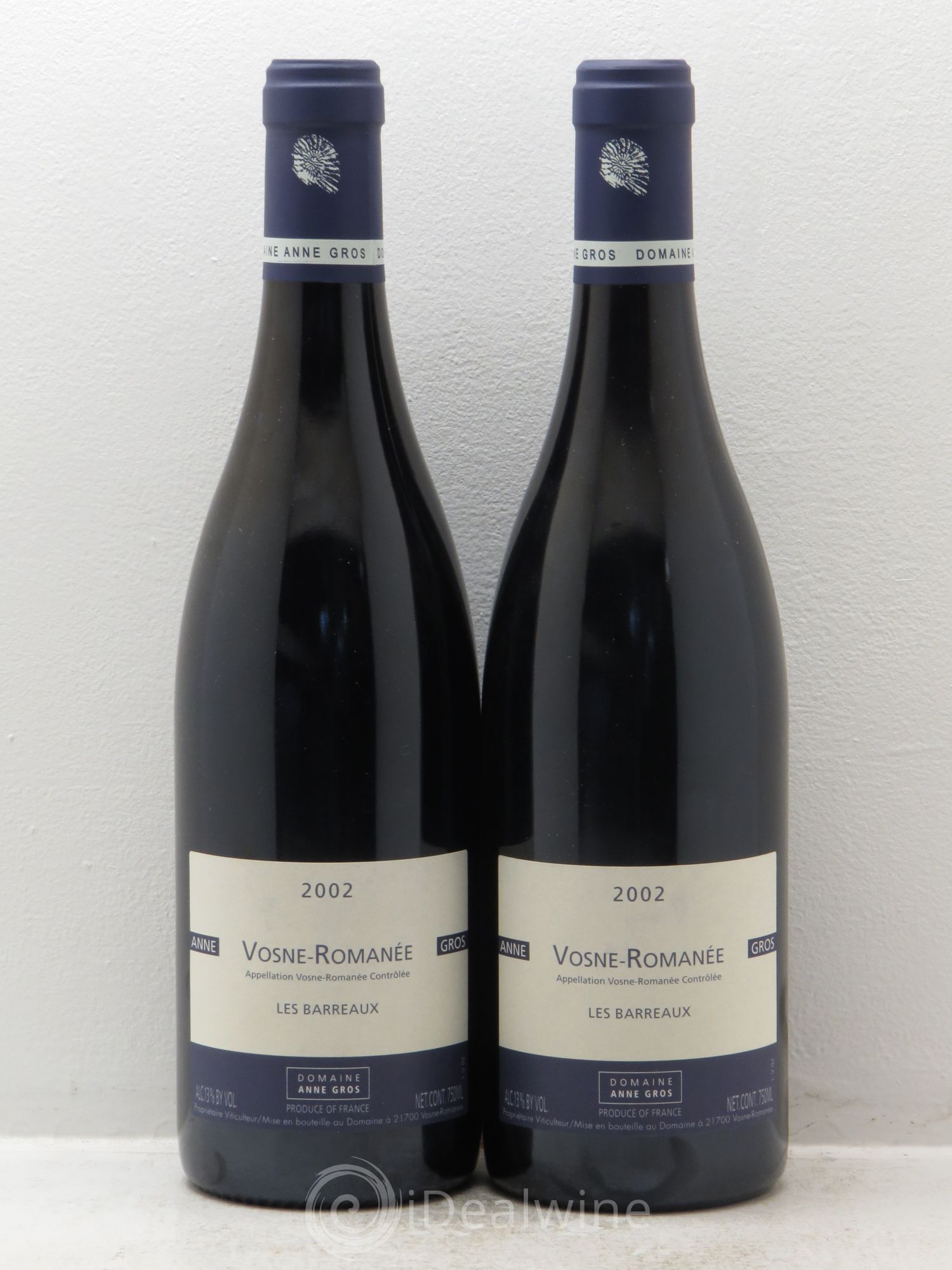Vosne-Romanée Les Barreaux Anne Gros 2002 - Lot de 2 bouteilles - 0