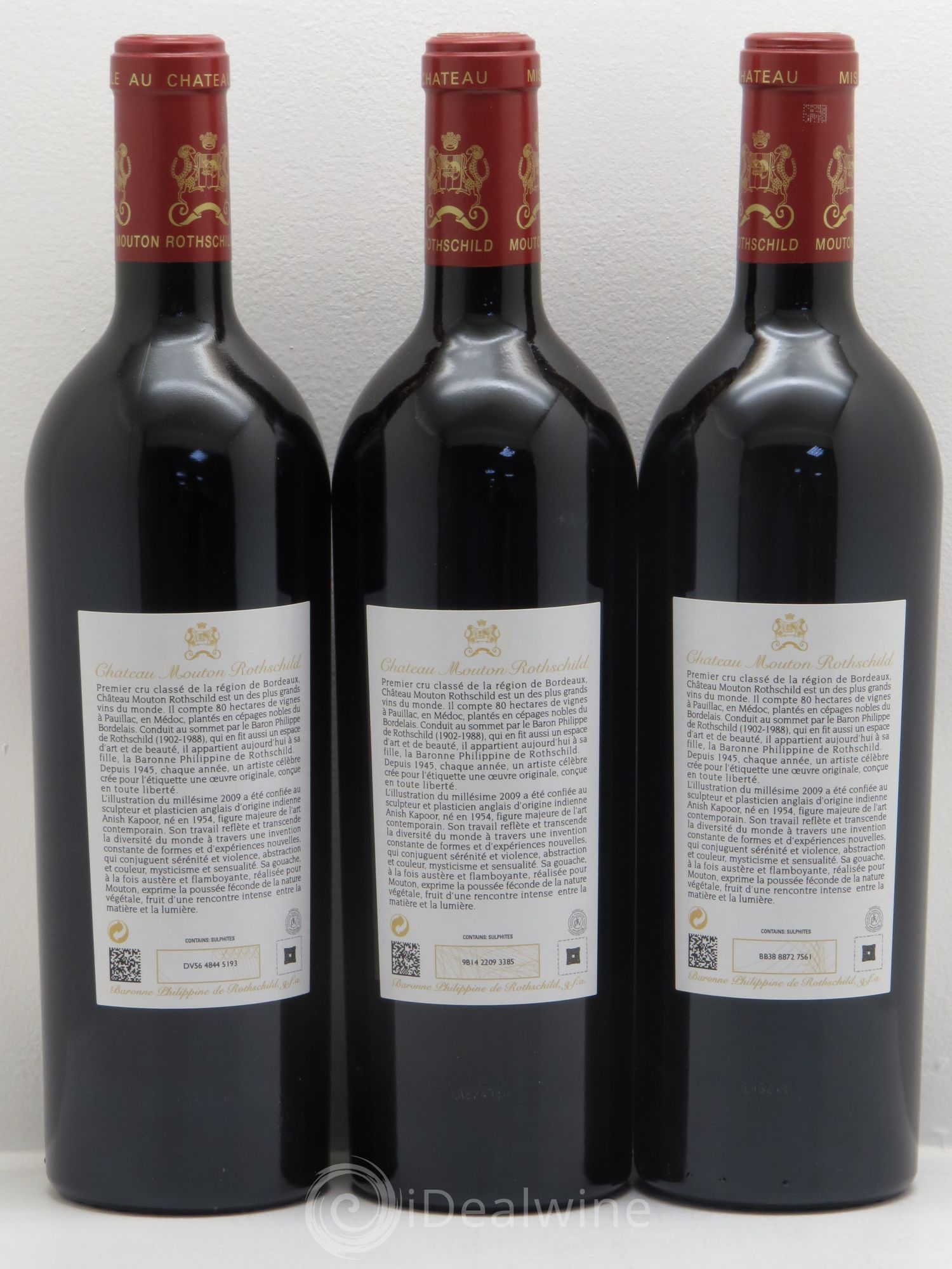 Château Mouton Rothschild 1er Grand Cru Classé 2009 - Lot de 3 bouteilles - 1