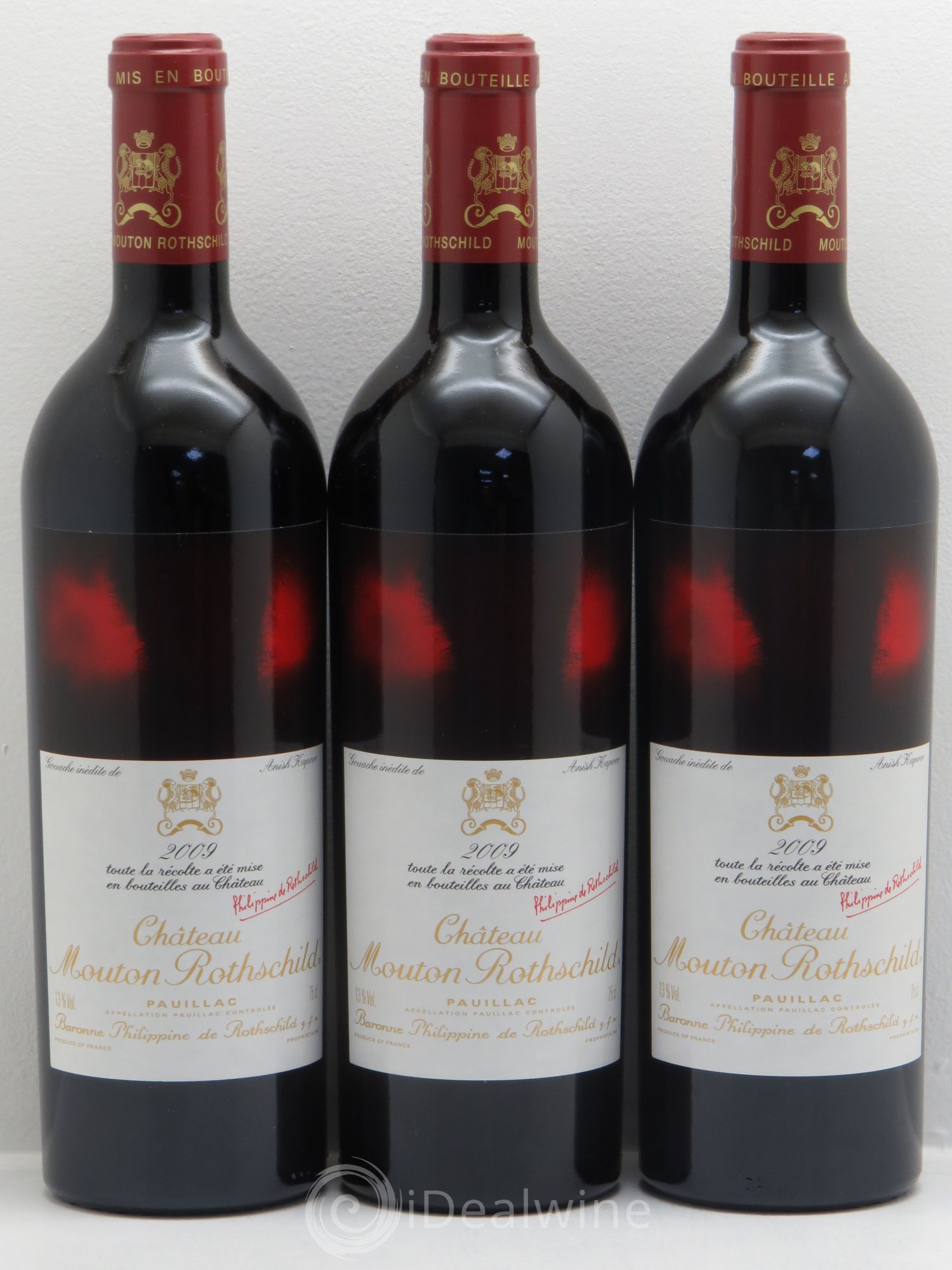 Château Mouton Rothschild 1er Grand Cru Classé 2009 - Lot de 3 bouteilles - 0