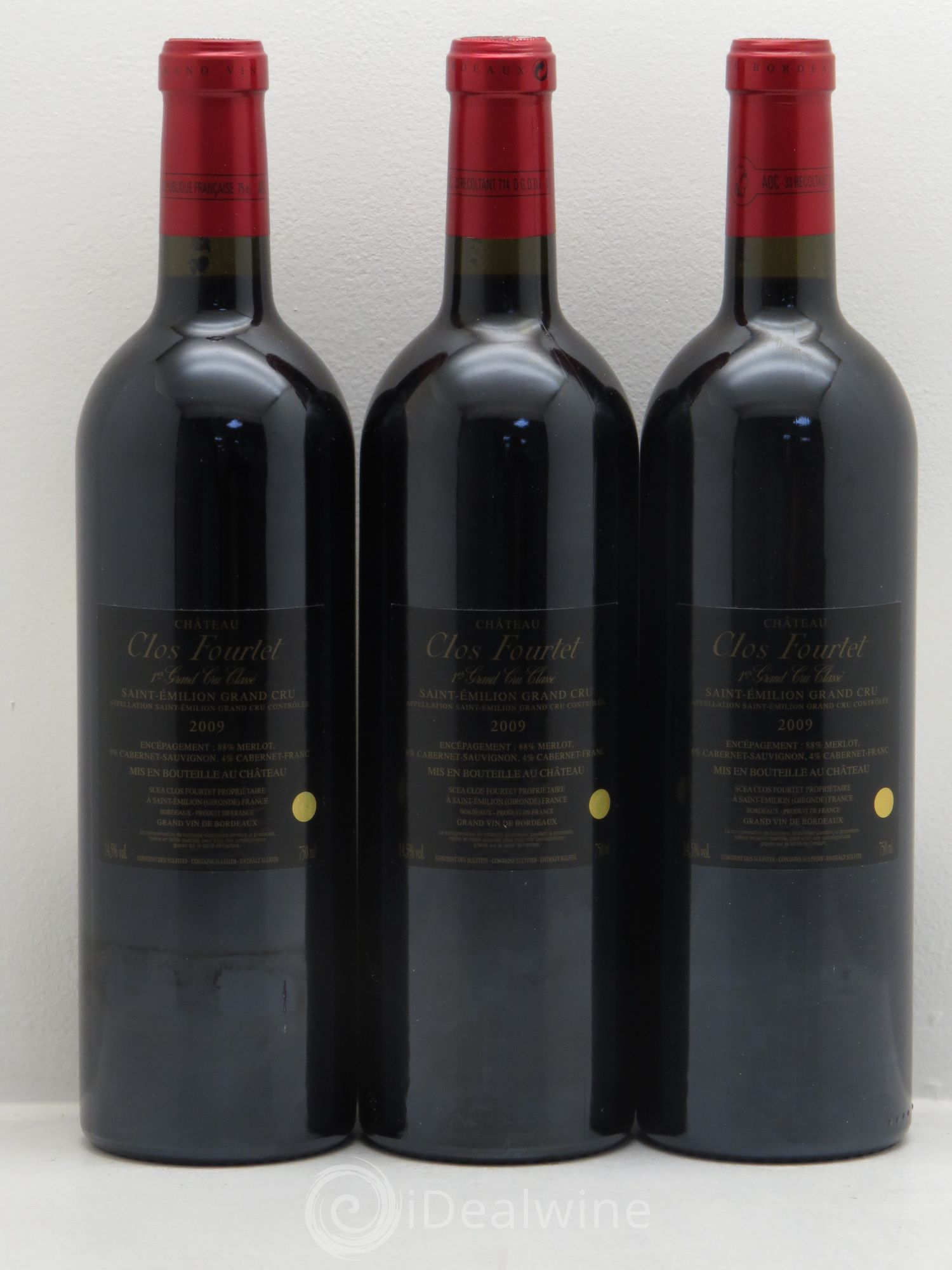Clos Fourtet 1er Grand Cru Classé B 2009 - Lot de 12 bouteilles - 8