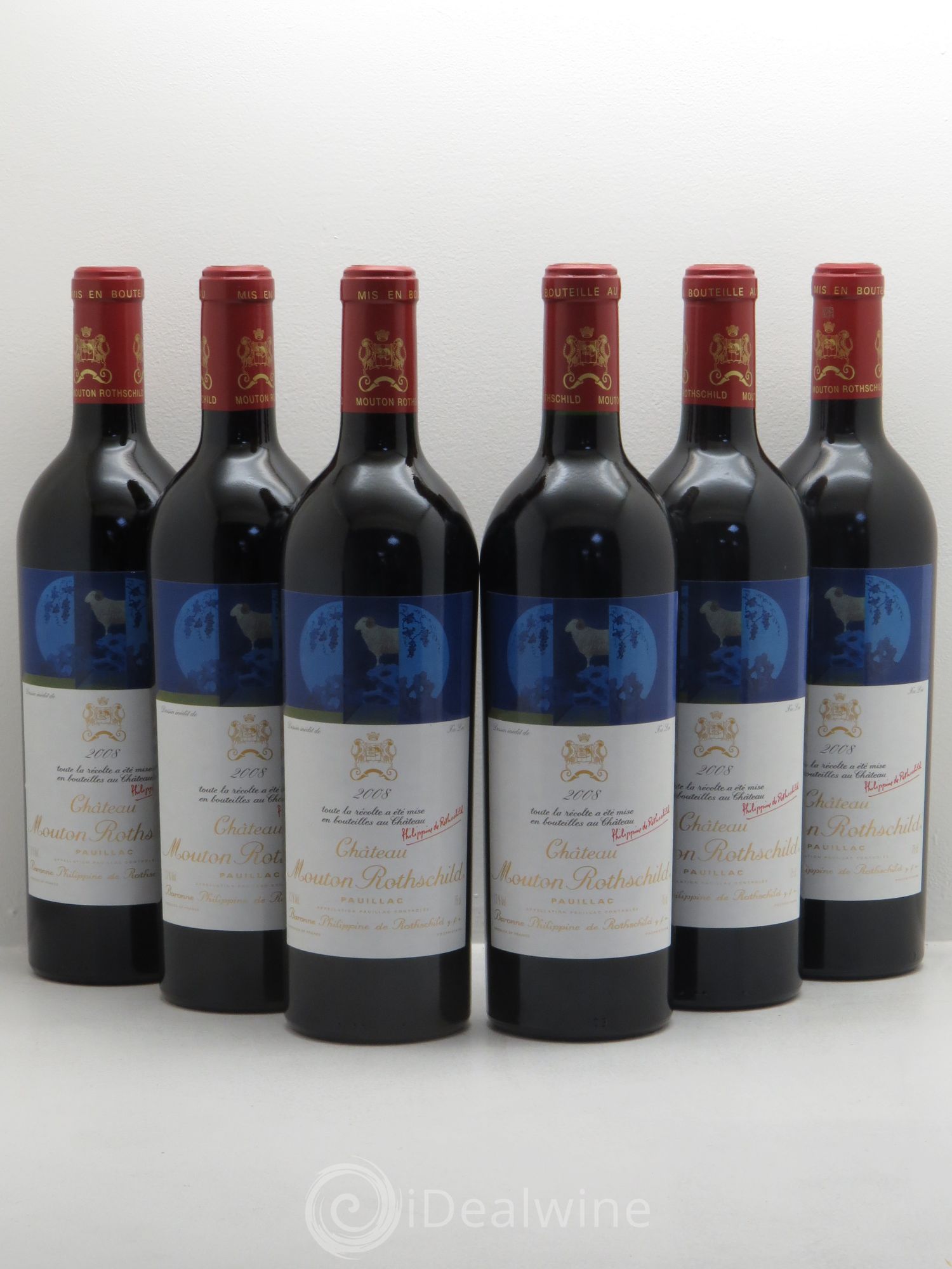 Château Mouton Rothschild 1er Grand Cru Classé 2008 - Lot de 6 bouteilles - 0