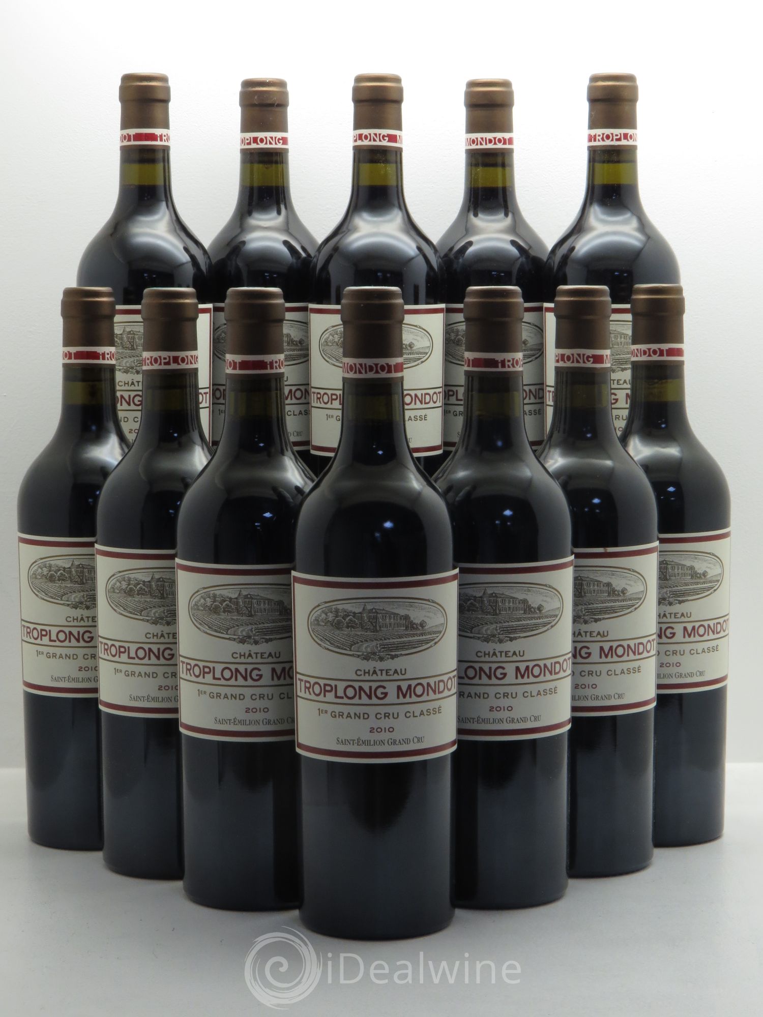 Château Troplong Mondot 1er Grand Cru Classé B 2010 - Lot de 12 bouteilles - 0
