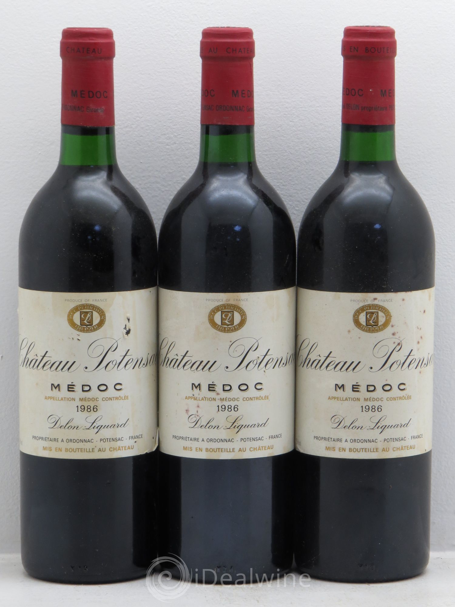 Château Potensac 1986 - Lot de 3 bouteilles - 0