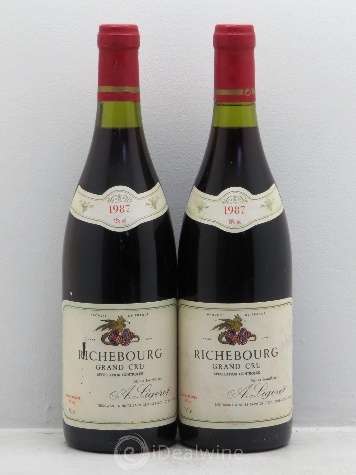 Richebourg Grand Cru Domaine Legeret 1987 - Posten von 2 Flaschen - 0