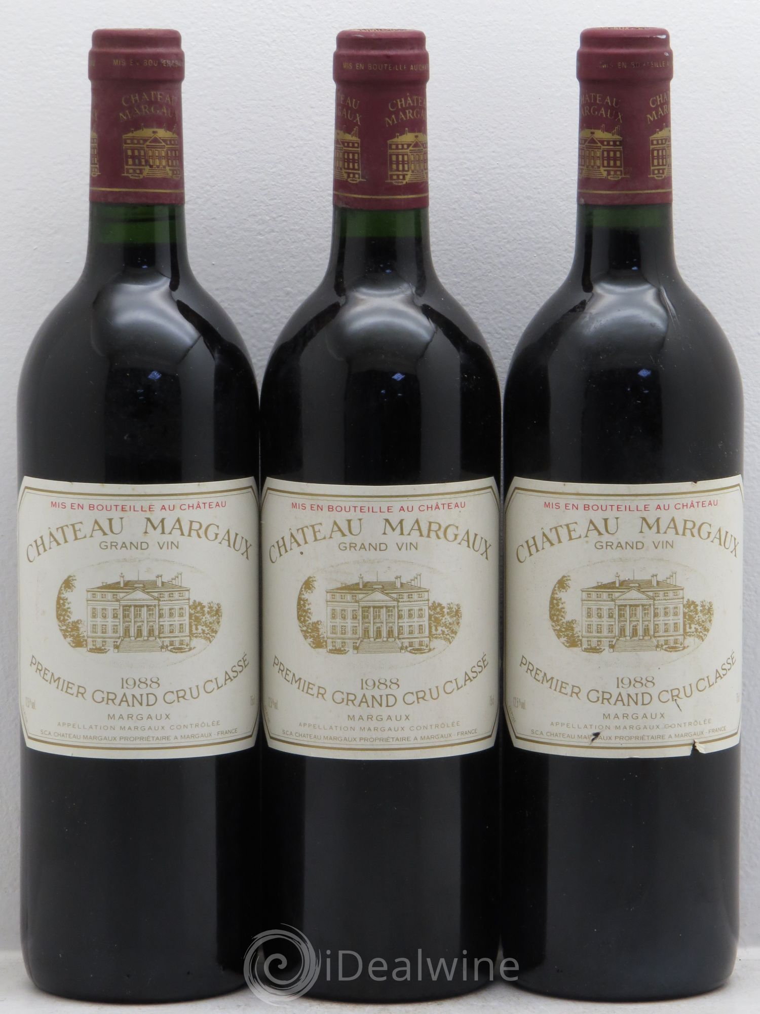 Château Margaux 1er Grand Cru Classé 1988 - Lot de 3 bouteilles - 0