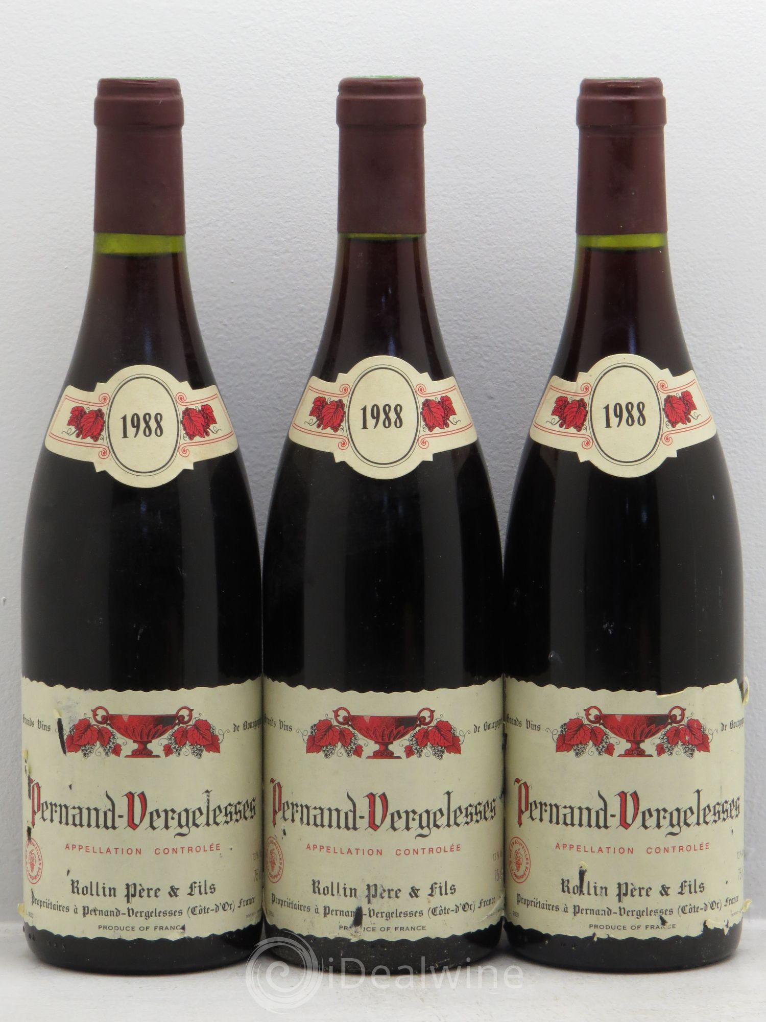 Pernand-Vergelesses Rollin 1988 - Lot de 3 bouteilles - 0