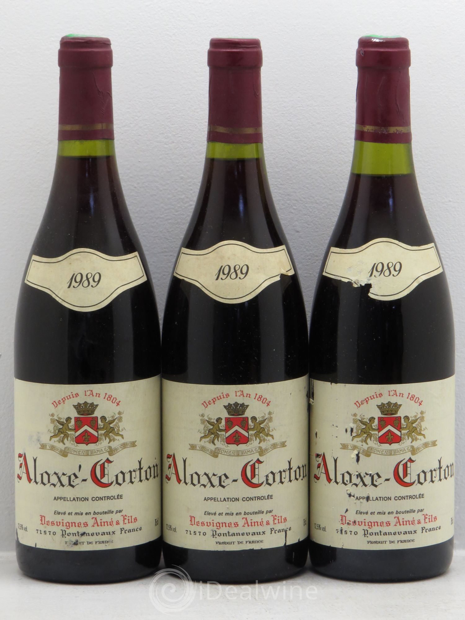 Aloxe-Corton Desvignes 1989 - Lot de 3 bouteilles - 0