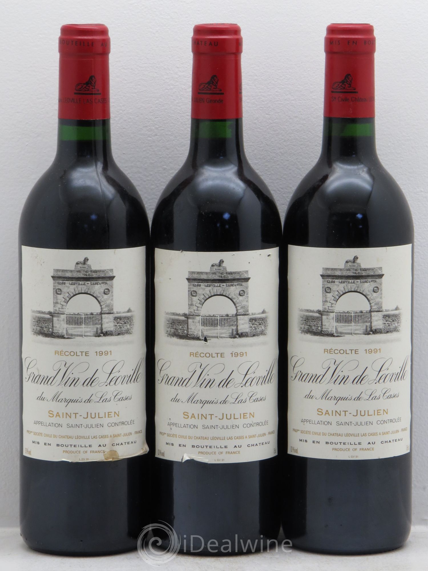 Château Léoville Las Cases 2ème Grand Cru Classé 1991 - Lot de 3 bouteilles - 0