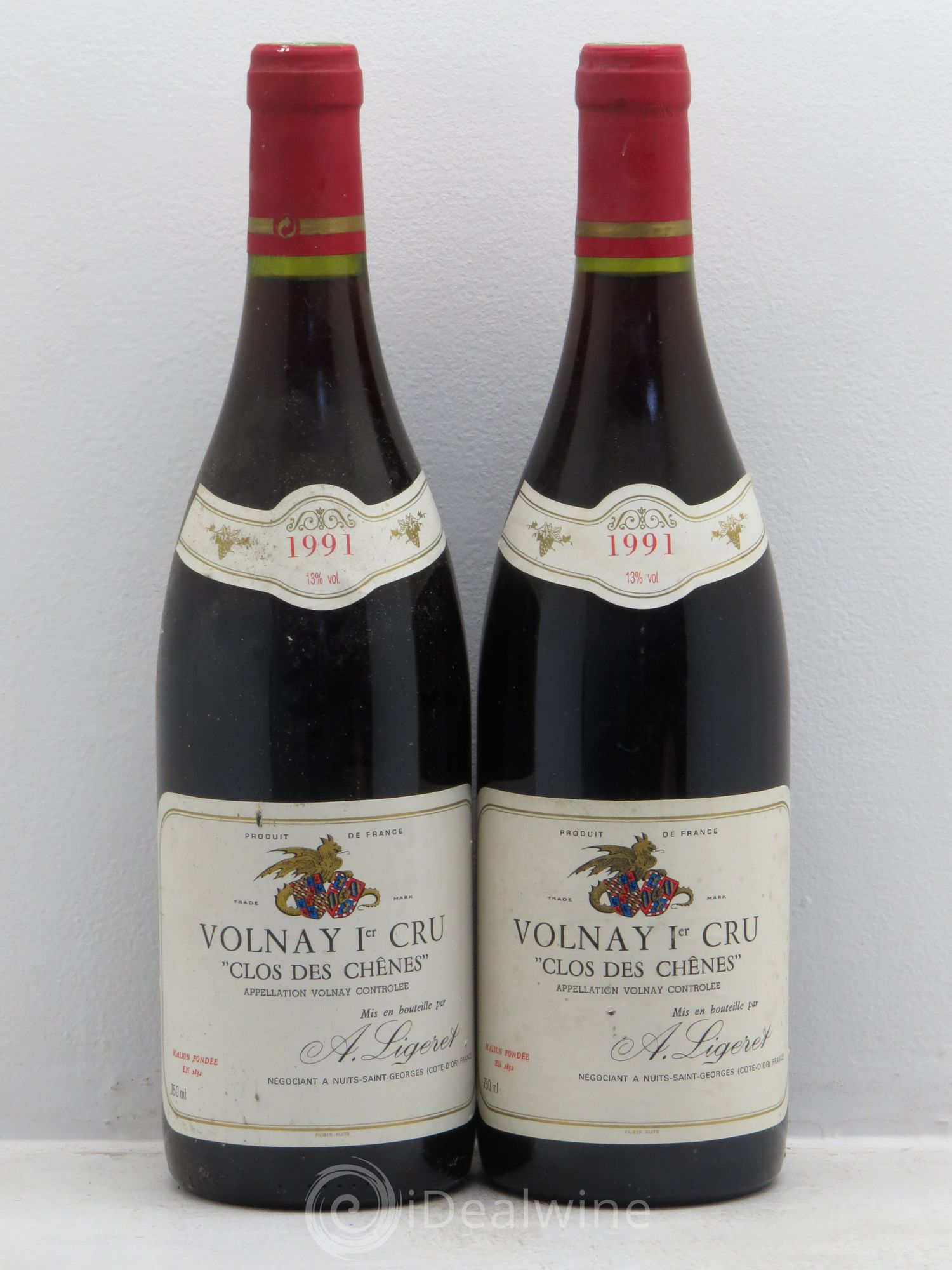 Volnay 1er Cru A.Ligeret 1991 - Lot de 2 bouteilles - 0