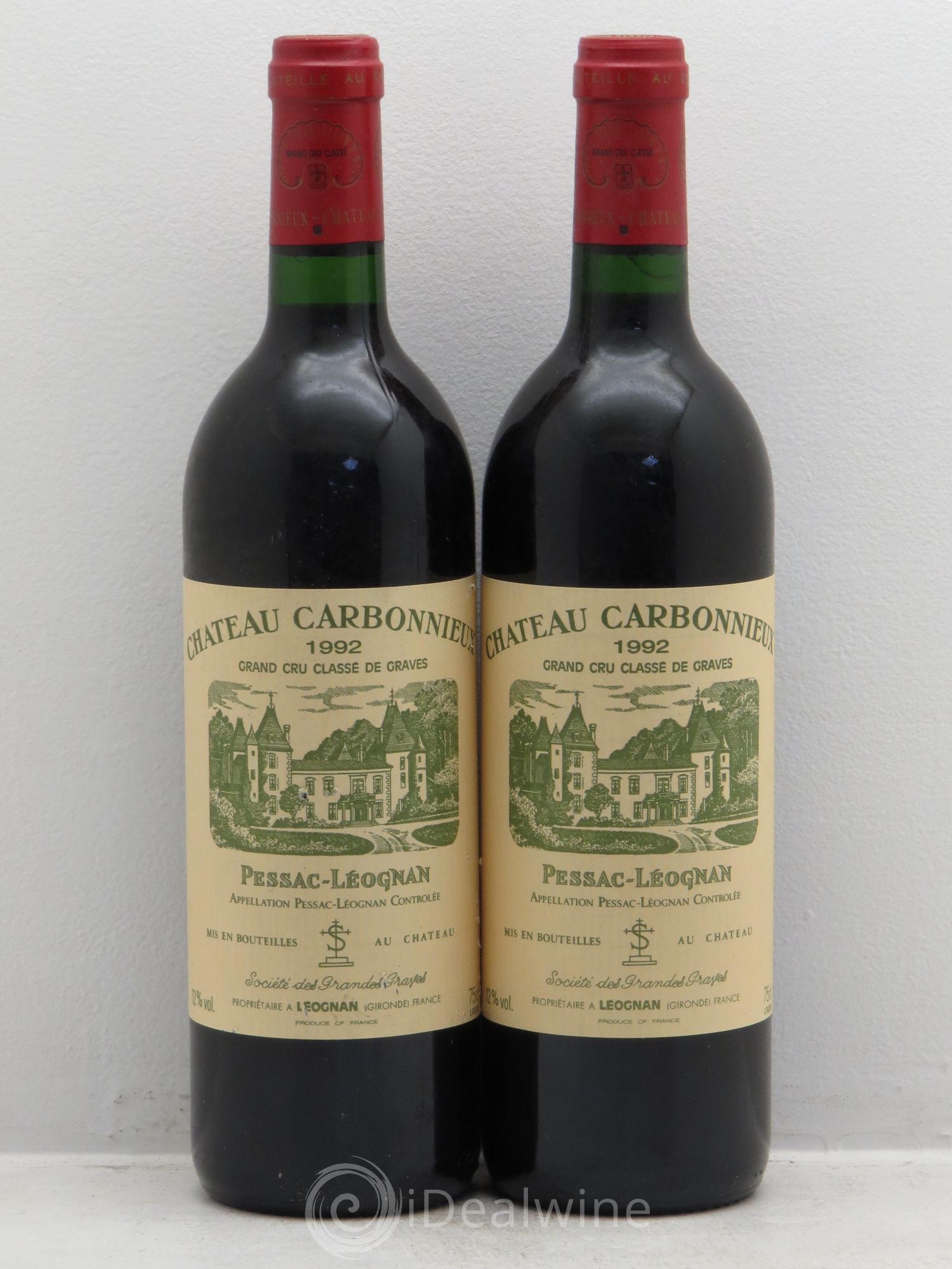 Château Carbonnieux Cru Classé de Graves 1992 - Lot de 2 bouteilles - 0