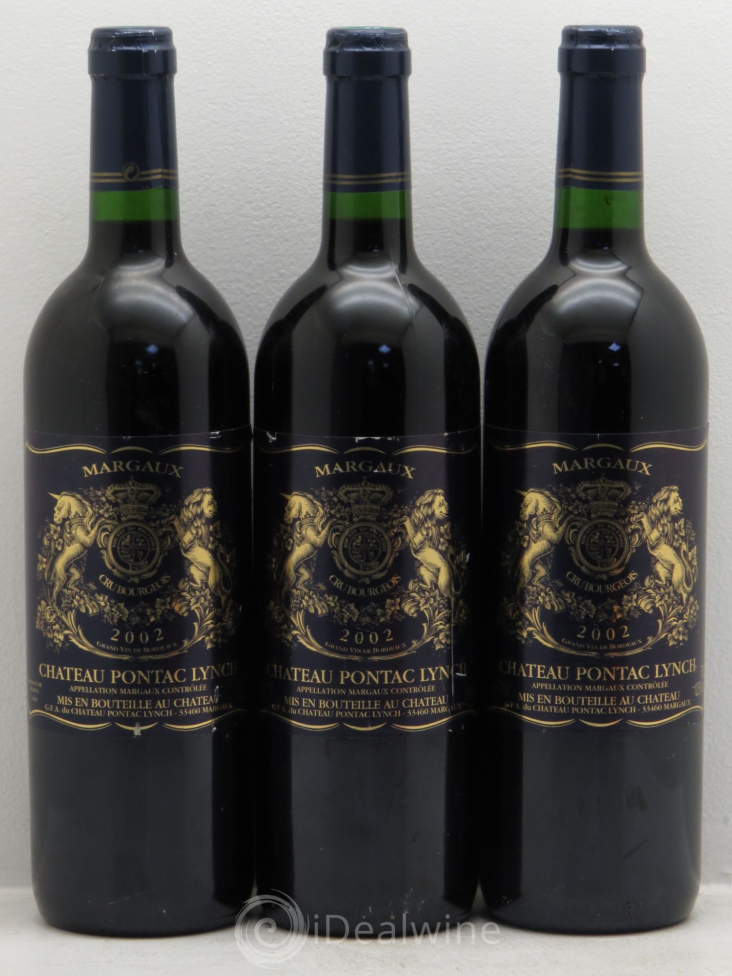 Château Pontac Lynch Cru Bourgeois 2002 - Lot de 3 bouteilles - 0