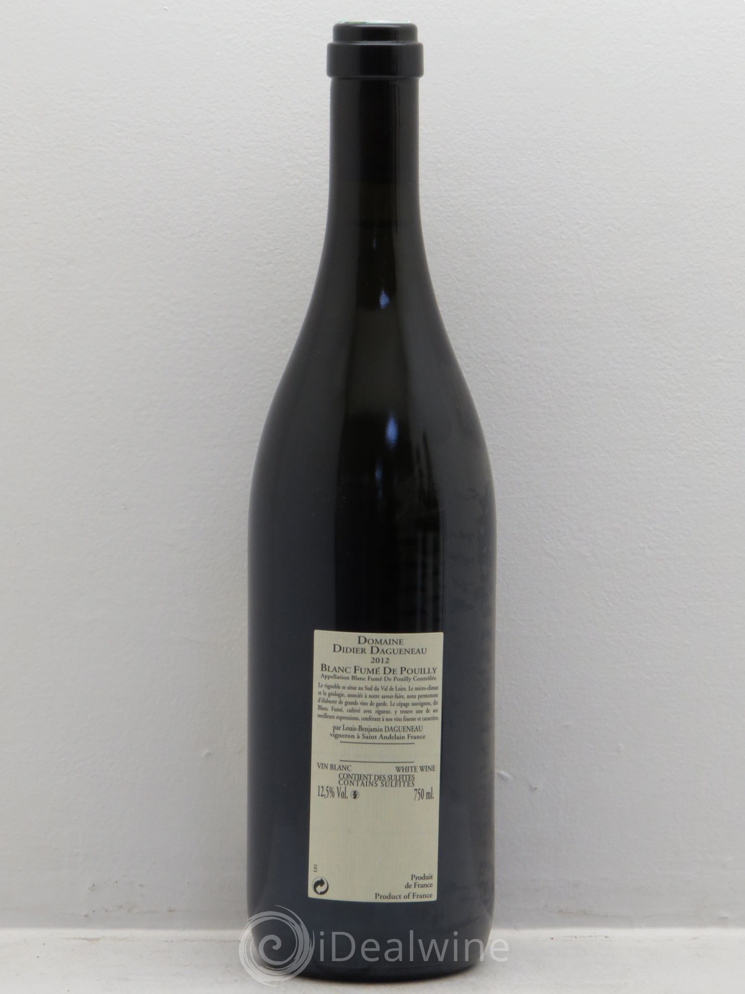 Pouilly-Fumé Blanc Fumé de Pouilly Dagueneau (Domaine Didier - Louis-Benjamin) 2012 - Lot de 6 bouteilles - 1