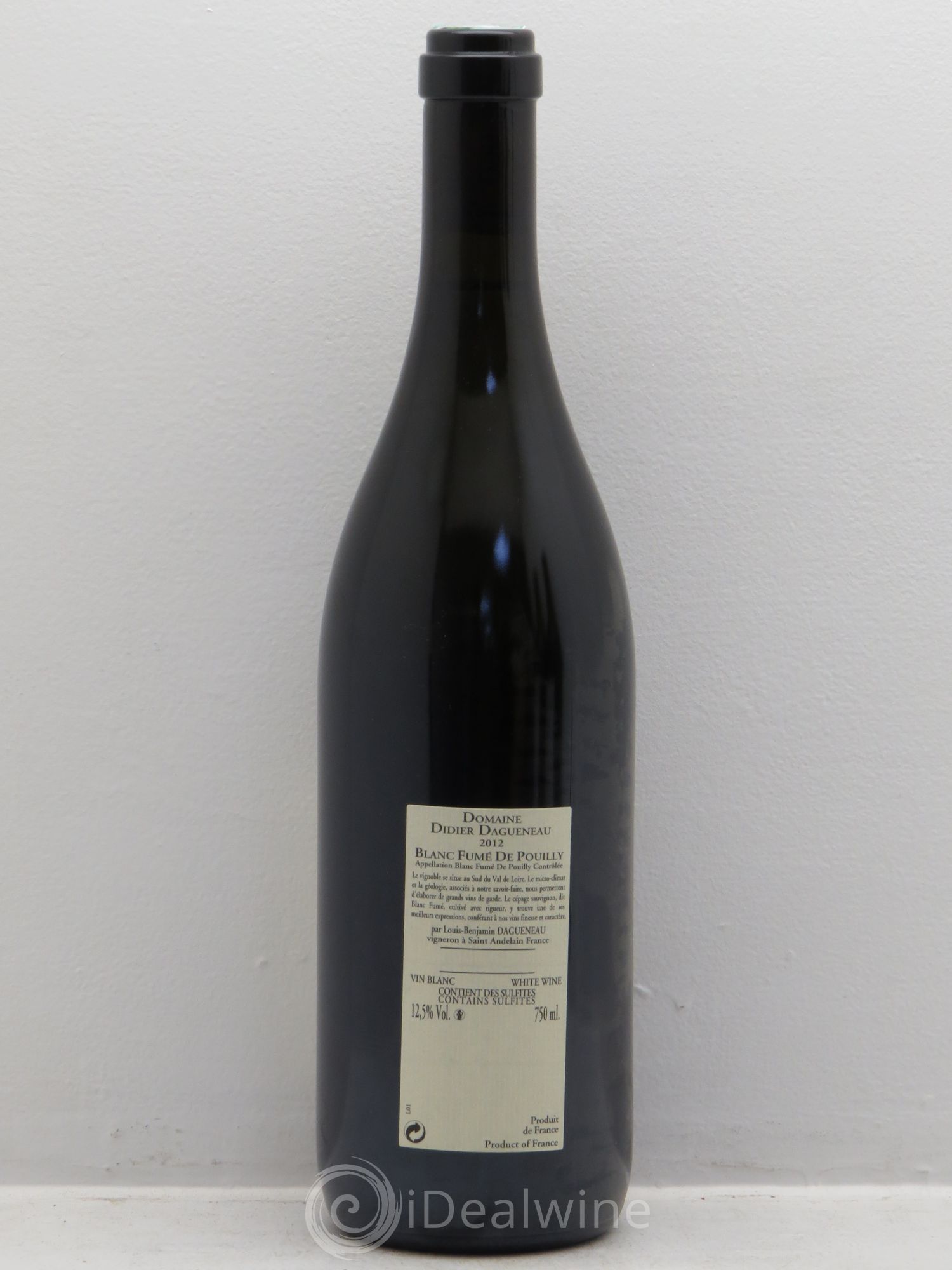 Pouilly-Fumé Blanc Fumé de Pouilly Dagueneau (Domaine Didier - Louis-Benjamin) 2012 - Lot de 1 bouteille - 1