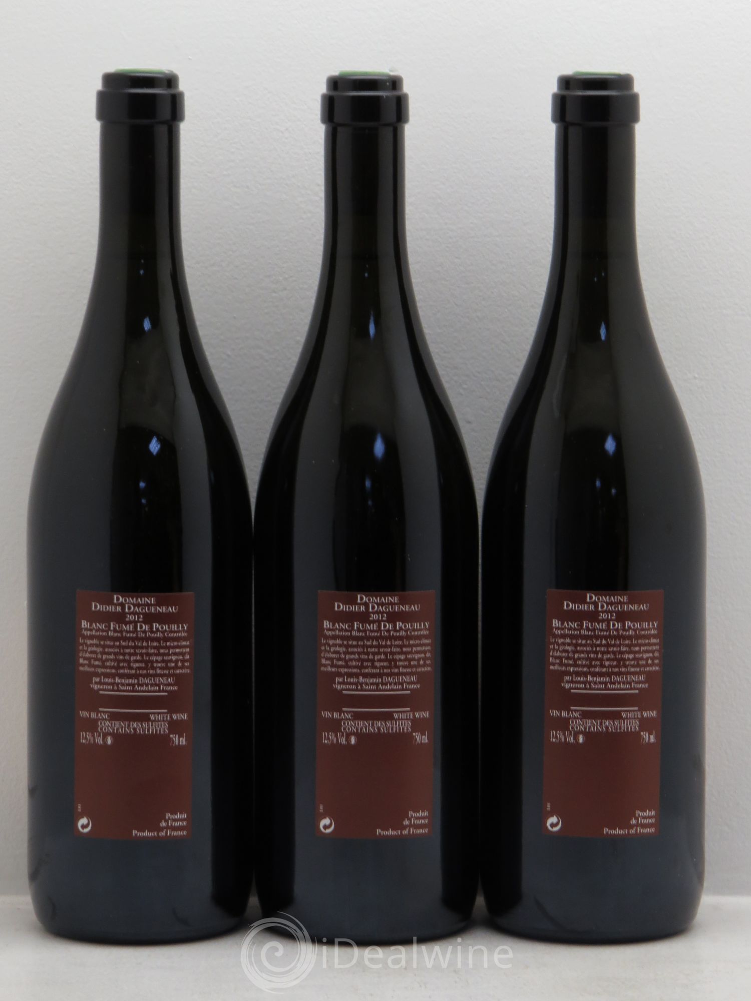 Vin de France (anciennement Pouilly-Fumé) Pur Sang Dagueneau (Domaine Didier - Louis-Benjamin) 2012 - Lot de 3 bouteilles - 1