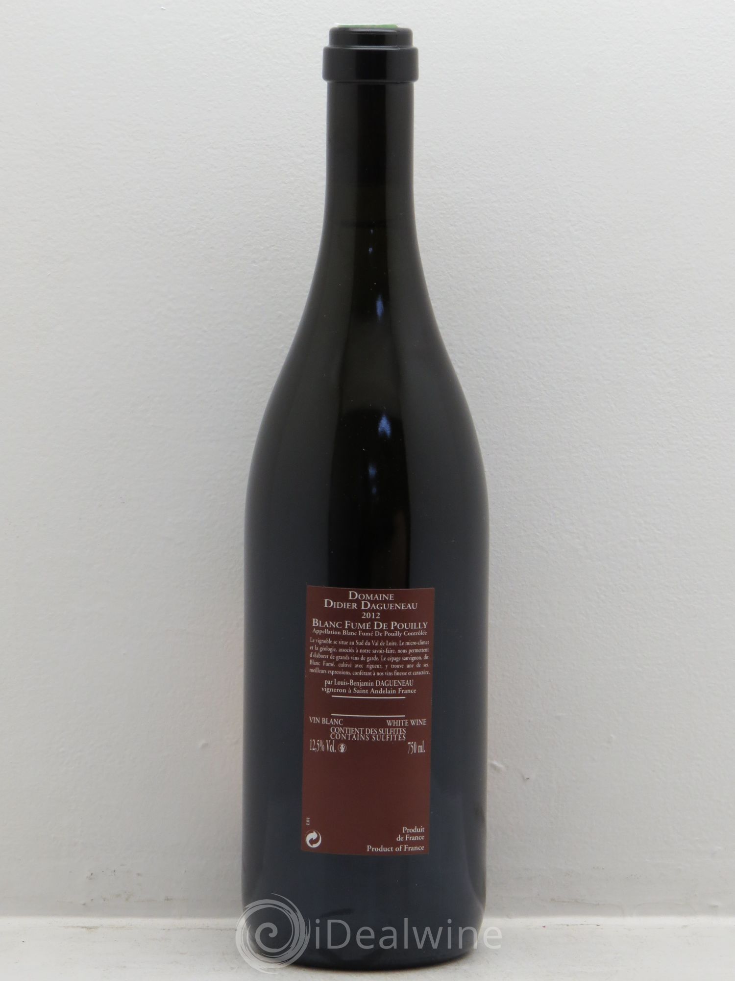 Vin de France (anciennement Pouilly-Fumé) Pur Sang Dagueneau (Domaine Didier - Louis-Benjamin) 2012 - Lot de 1 bouteille - 1
