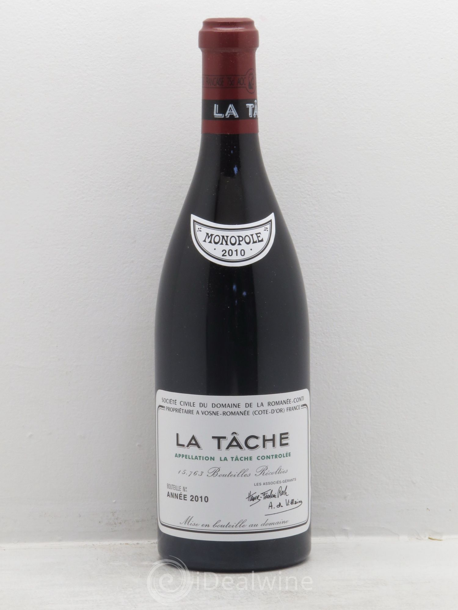 La Tâche Grand Cru Domaine de la Romanée-Conti 2010 - Lot de 1 bouteille - 0